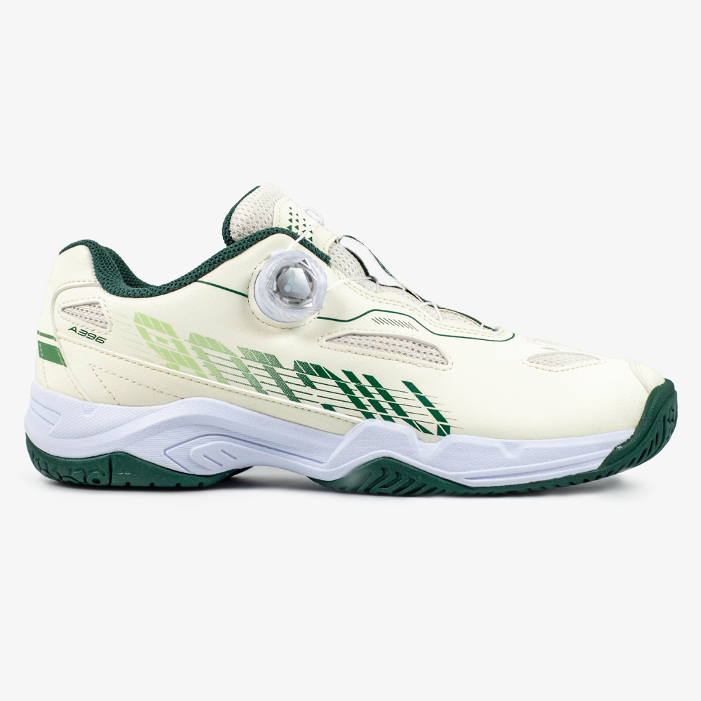 Victor A396 LG Court Shoe - Men's Basketball Sneakers in Lunar White/Hunter Green - Perfect for Indoor & Outdoor Basketball Games and Training