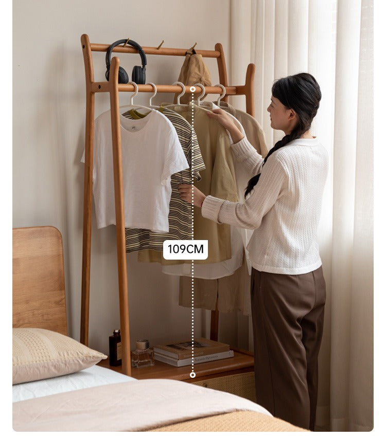 Premium Oak Solid Wood Clothes Hanger Rack - Heavy Duty Wooden Coat Hangers for Closet Organization - Perfect for Wardrobe, Laundry Room & Hotel Use