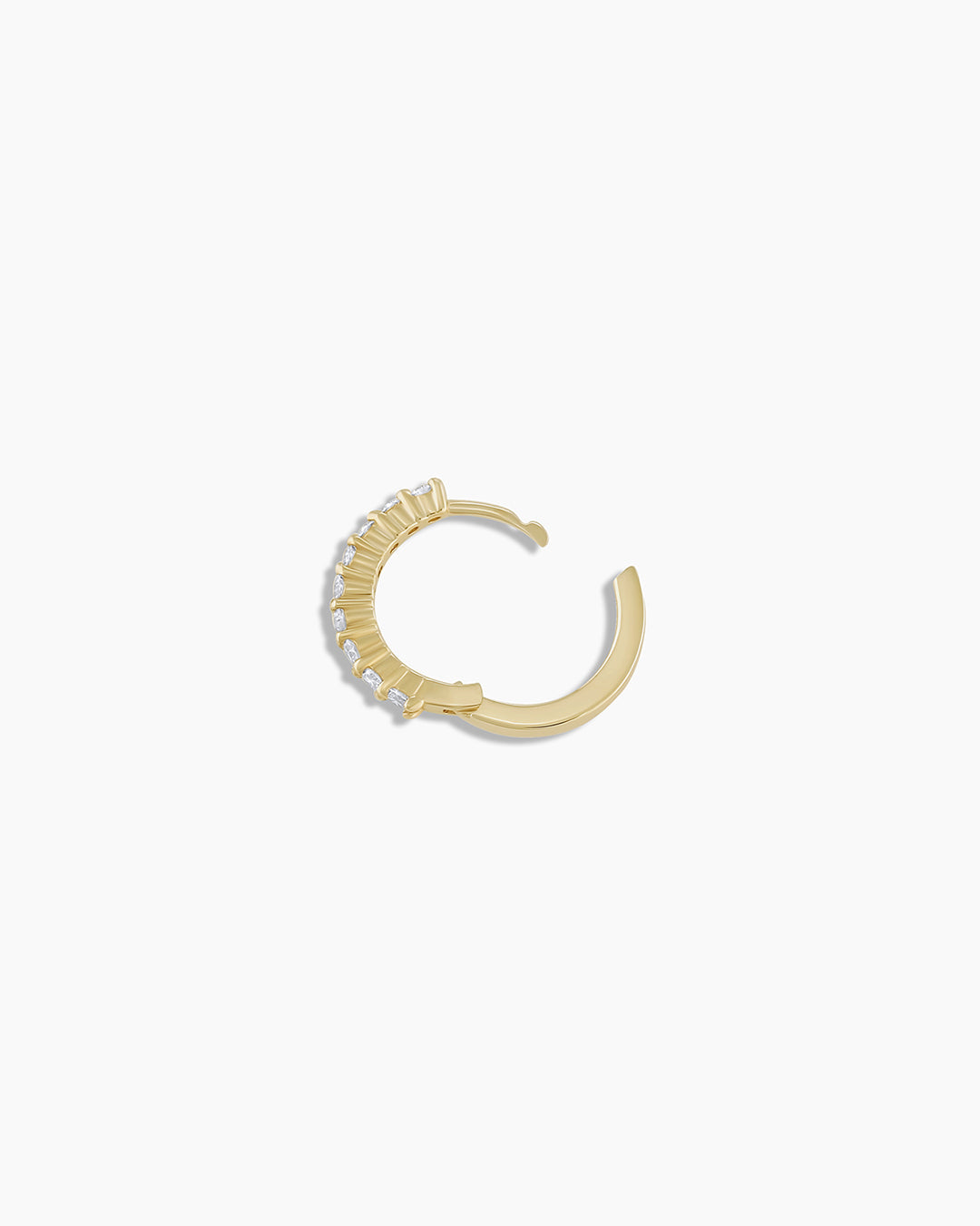 Diamond Single Huggie Earrings - 14K Gold Hoop Earrings for Women, Minimalist Dainty Everyday Jewelry - Perfect for Work, Date Night & Special Occasions