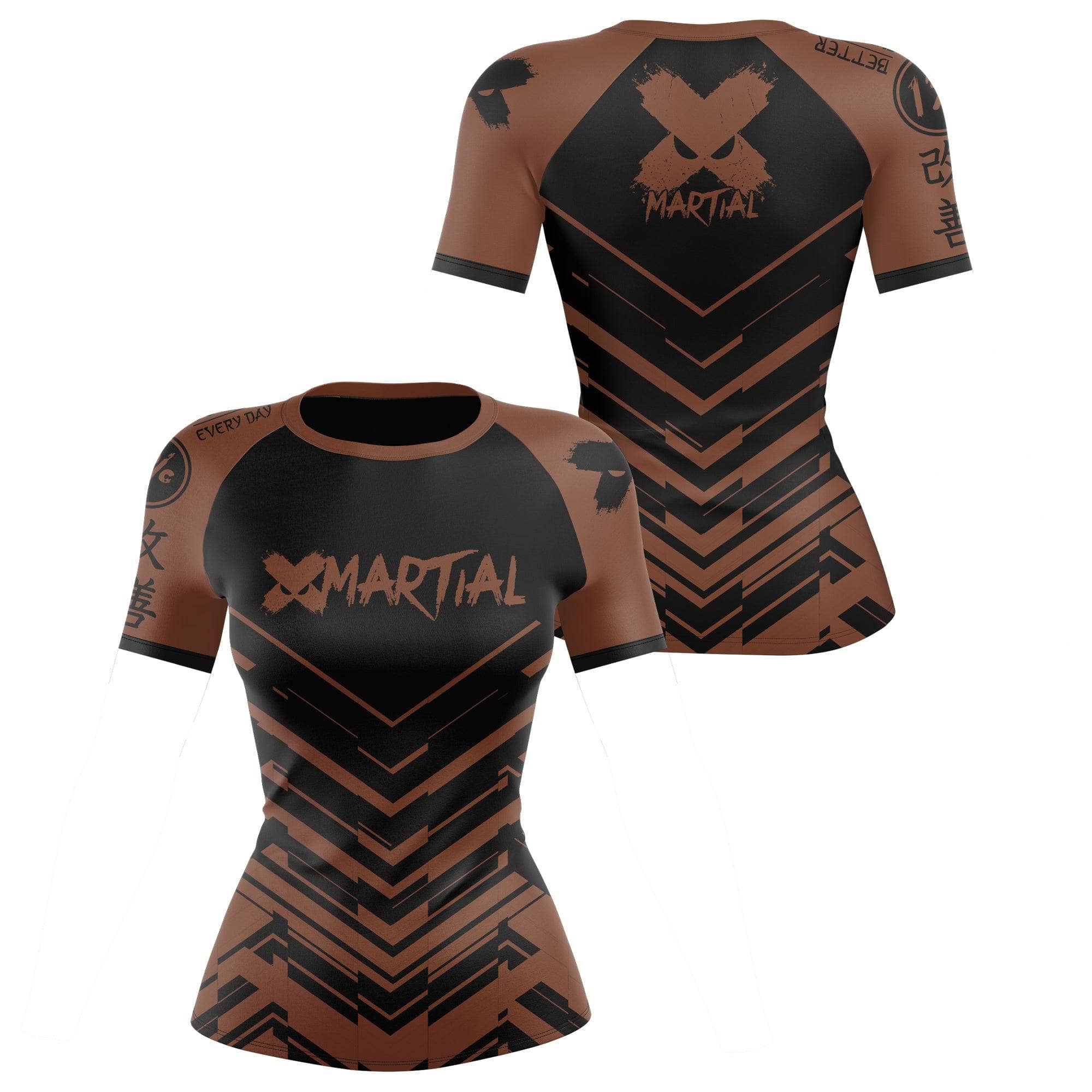 Cyber Stride Women's Rank BJJ Rash Guard - Long Sleeve Compression Shirt for Brazilian Jiu-Jitsu, MMA & Training - Moisture Wicking & UV Protection for Women Athletes
