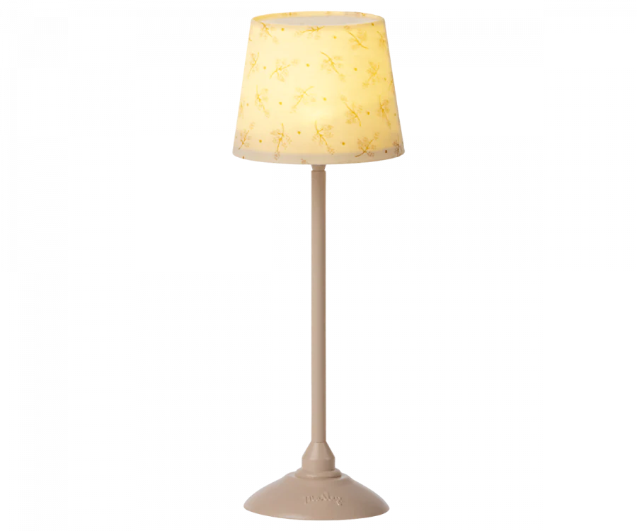 Miniature Floor Lamp for Dollhouse - Powder Pink Maileg Style | Perfect for Kids' Playroom, Nursery Decor & Collectible Display