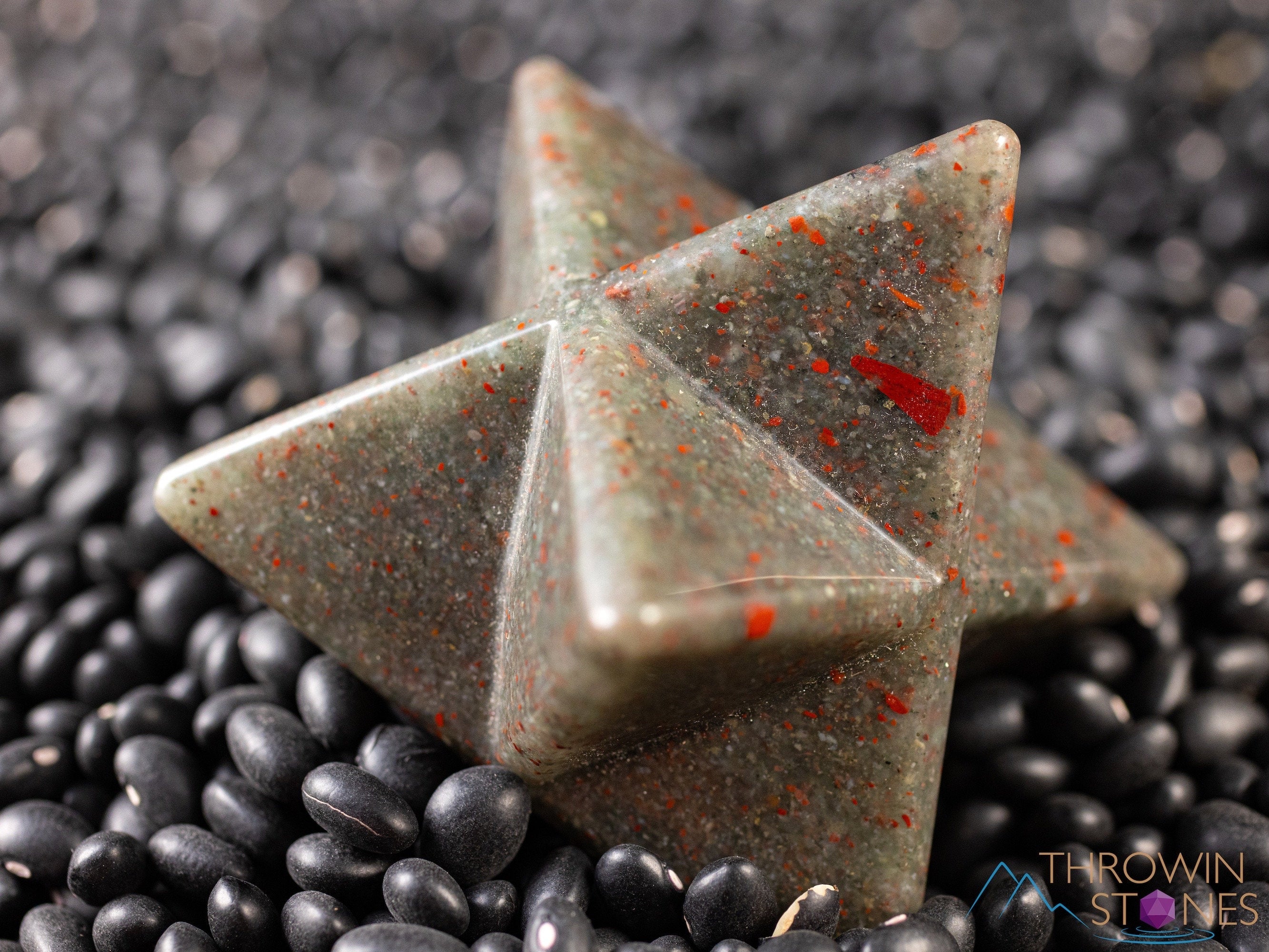 Healing Heliotrope Bloodstone Crystal Merkaba Star - Sacred Geometry Metaphysical Stone for Meditation, Energy Balancing & Spiritual Growth | E1256