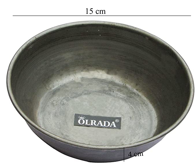 Olrada 6-Inch Iron Henna Bowl Set of 2 - Black Mehndi Paste Bowl for Hair Dye & Body Art | Perfect for DIY Henna Tattoos, Hair Coloring & Bridal Mehndi Designs