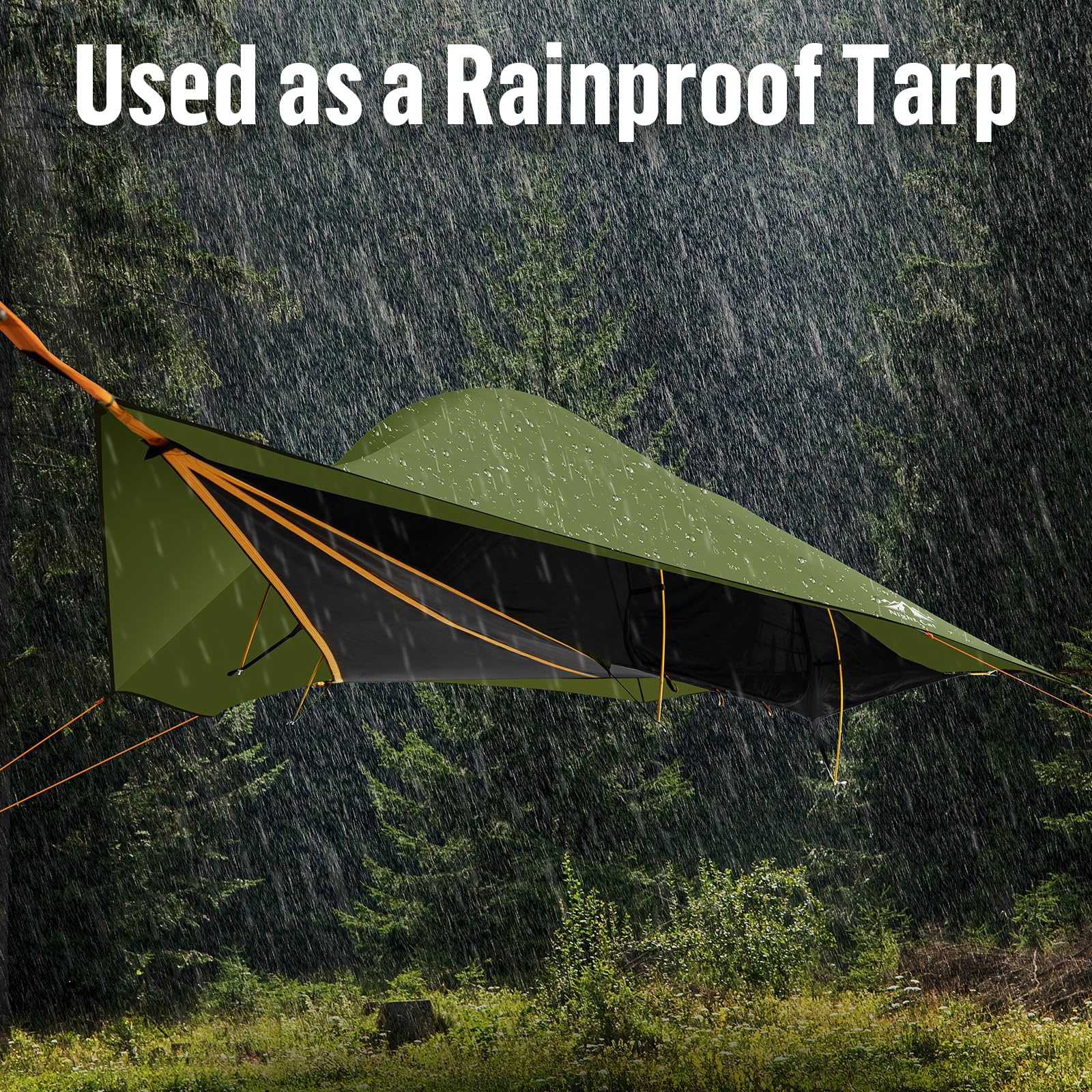 Night Cat Triangle Hammocks for 2 Persons - 13ft 440lbs Capacity 3-Point Camping Hammock with Bug Net & Rainfly - Perfect for Backpacking, Hiking, and Outdoor Adventures