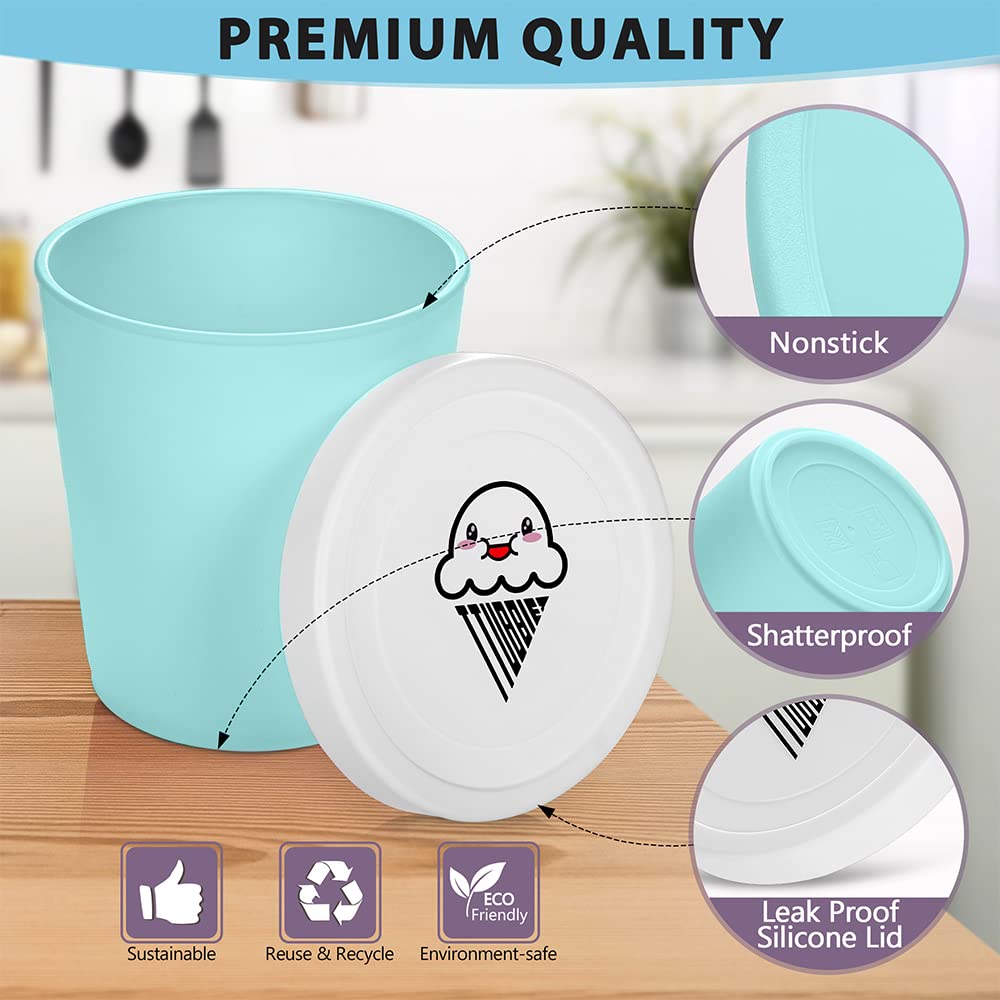 Premium Ice Cream Containers (2-Pack, 1 Quart Each) - Airtight Freezer-Safe Storage for Homemade Ice Cream, Gelato & Sorbet - Perfect for Mint Chip, Vanilla & Artisan Flavors - Ideal for Home Chefs & Ice Cream Parlors