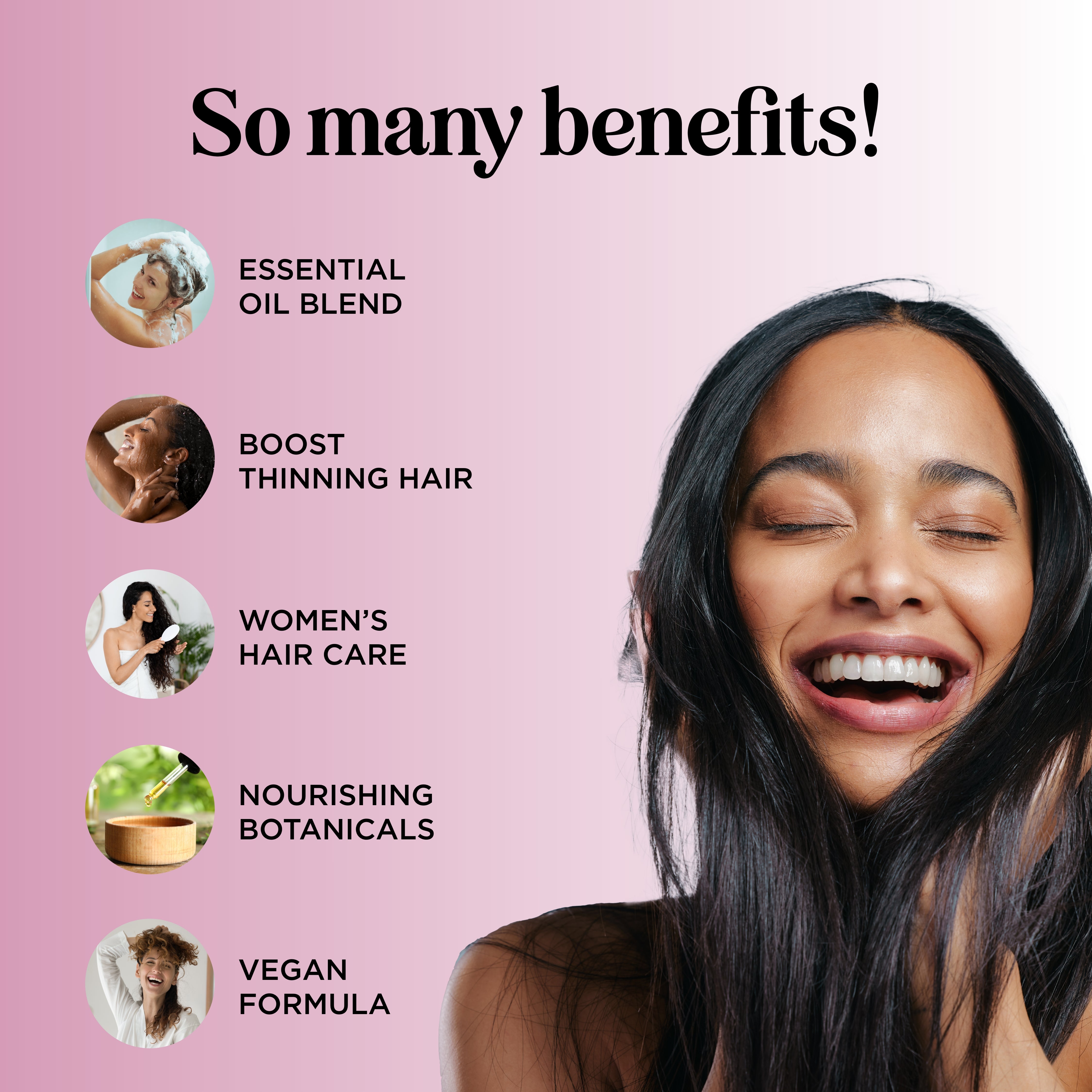 REBUNDANCE™ Women's Hair Growth Oil - Natural Nourishing Treatment for Thicker, Stronger Hair - Perfect for Daily Use & Styling