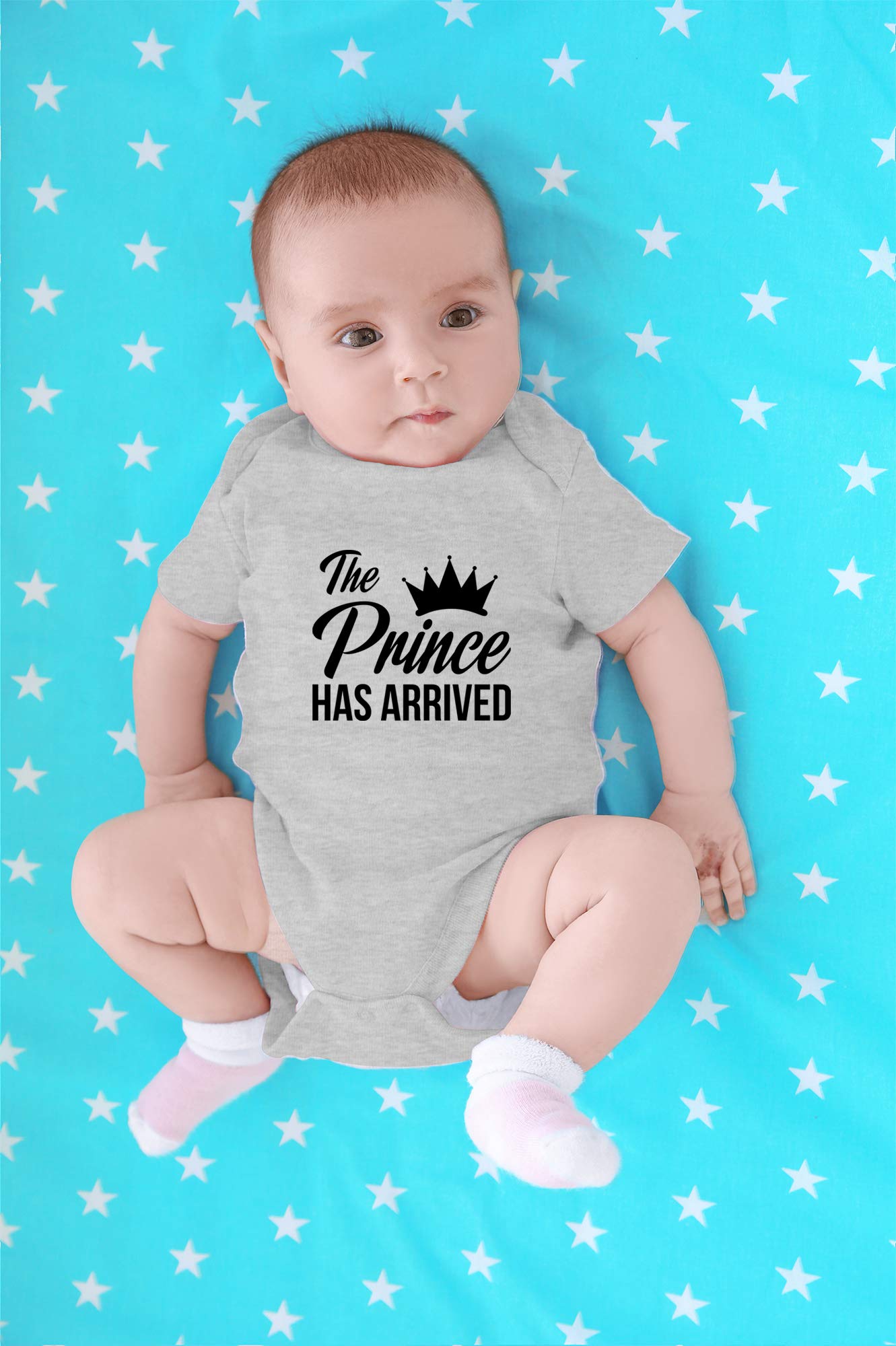 Funny Newborn Bodysuit Outfits for Boys | 'The Prince Has Arrived' Baby Clothes by CBTwear | Perfect for Photo Shoots, Birthday Parties & Special Occasions