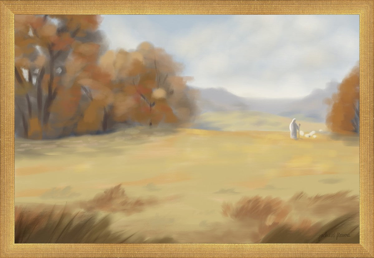 He Cares for His Sheep - Christian Inspirational Wall Art for Home & Church Decor - Perfect for Living Room, Bedroom, and Sunday School Classroom