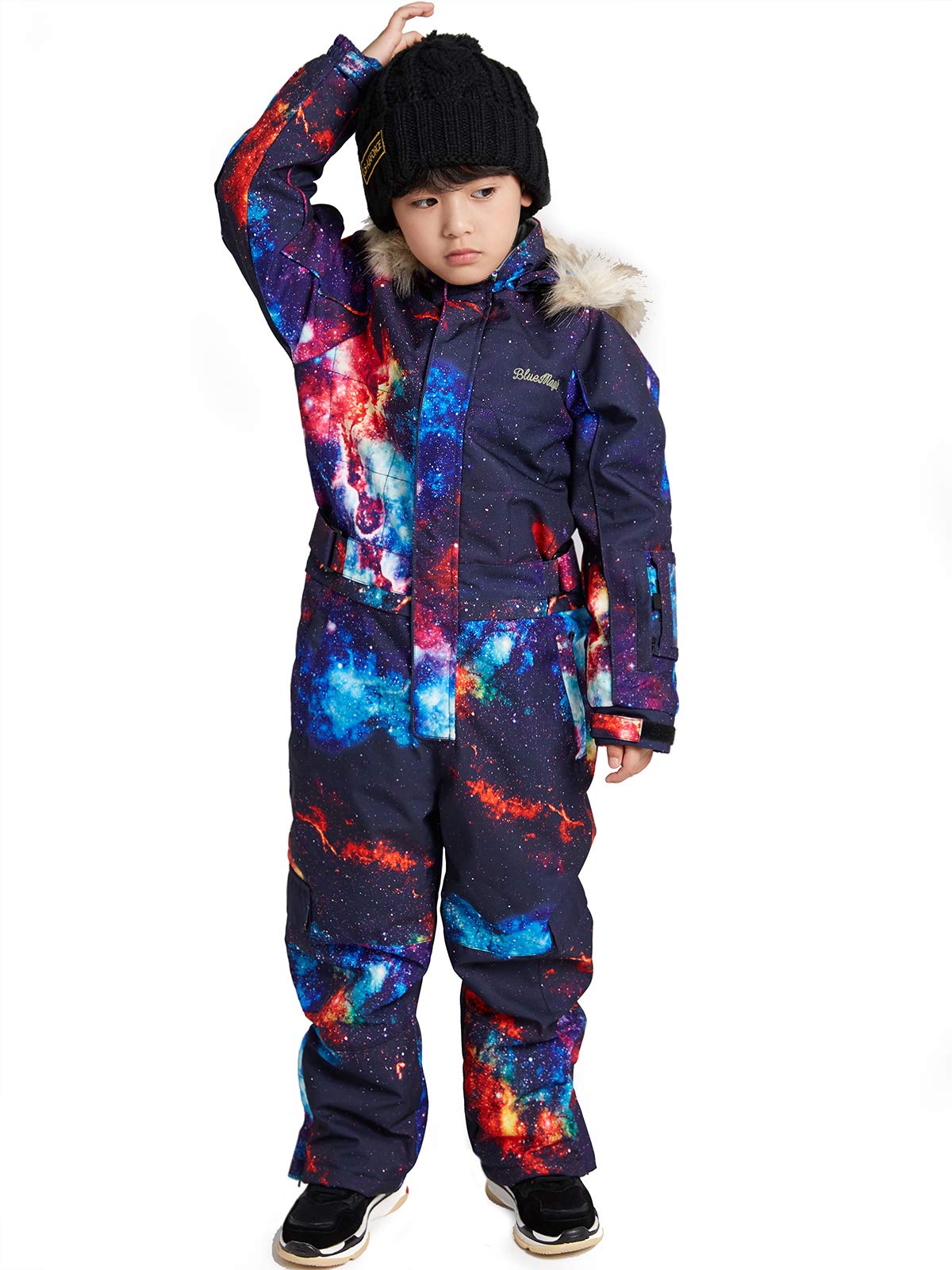 Bluemagic Kids' Waterproof Snowsuit - Winter One Piece Ski Suit for Boys & Girls, Warm Snowboarding Overalls for Outdoor Activities - Perfect for Skiing, Snow Play & Cold Weather Adventures