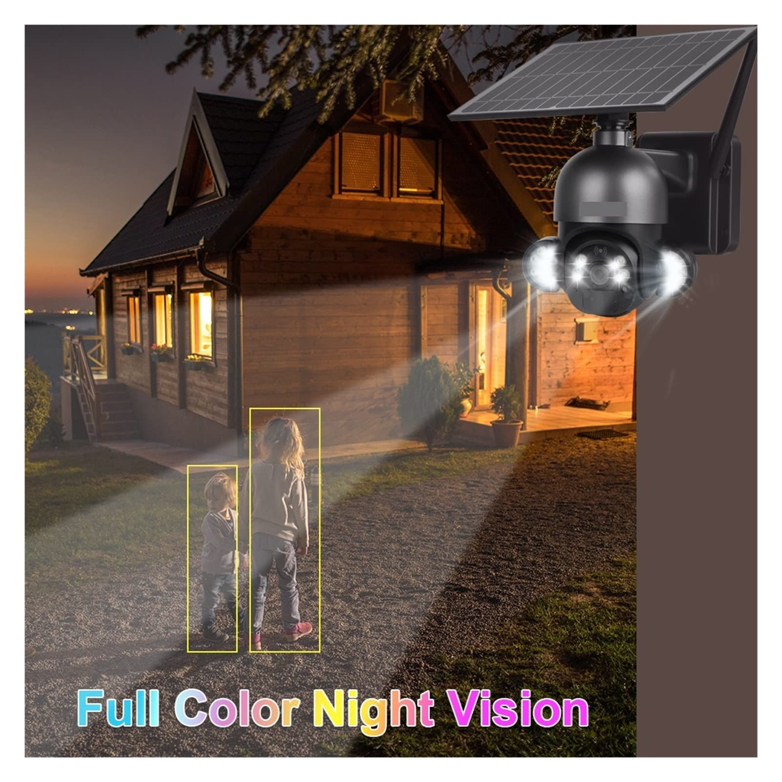 SilteD 4MP Solar Security Camera Outdoor - WiFi Wireless PTZ IP Camera with 6W Solar Panel, 4G SIM Card Slot, Audio & 128GB Storage - Ideal for Home Surveillance, Yard Monitoring & Outdoor Security