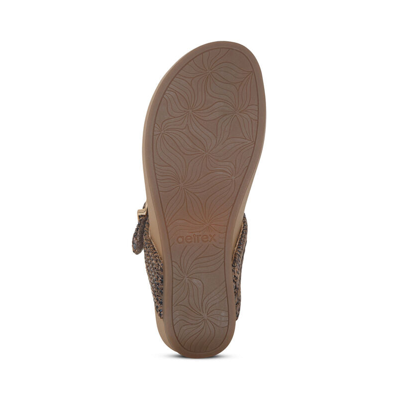 AETREX KATE Thong Wedge Sandals for Women - Comfortable Summer Shoes with Arch Support | Perfect for Beach, Pool, Vacation & Casual Outings