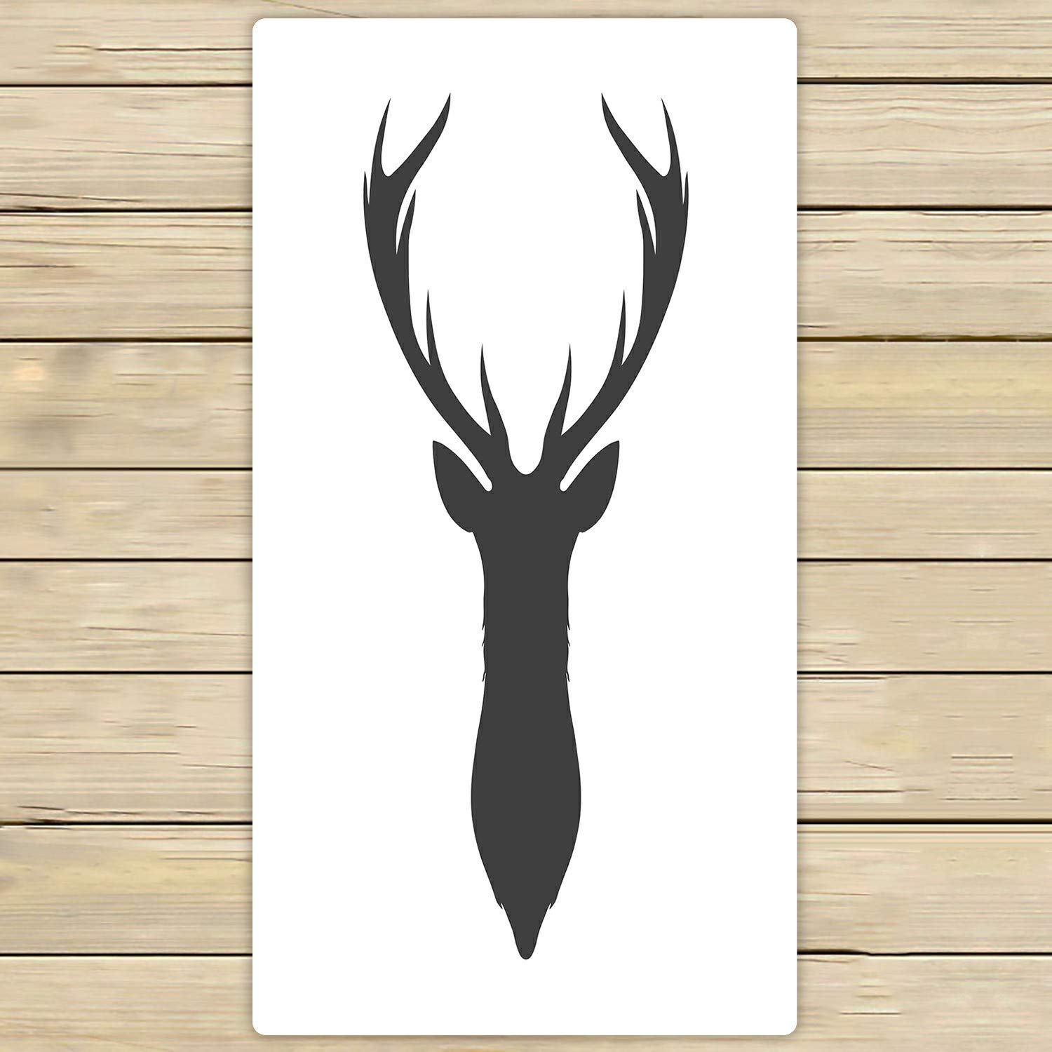Dark Grey Deer Head Silhouette Beach Towel - 30x56 Inch Soft Bath & Shower Towel for Home, Outdoor, Travel - Perfect for Beach, Pool, Gym & Spa Use