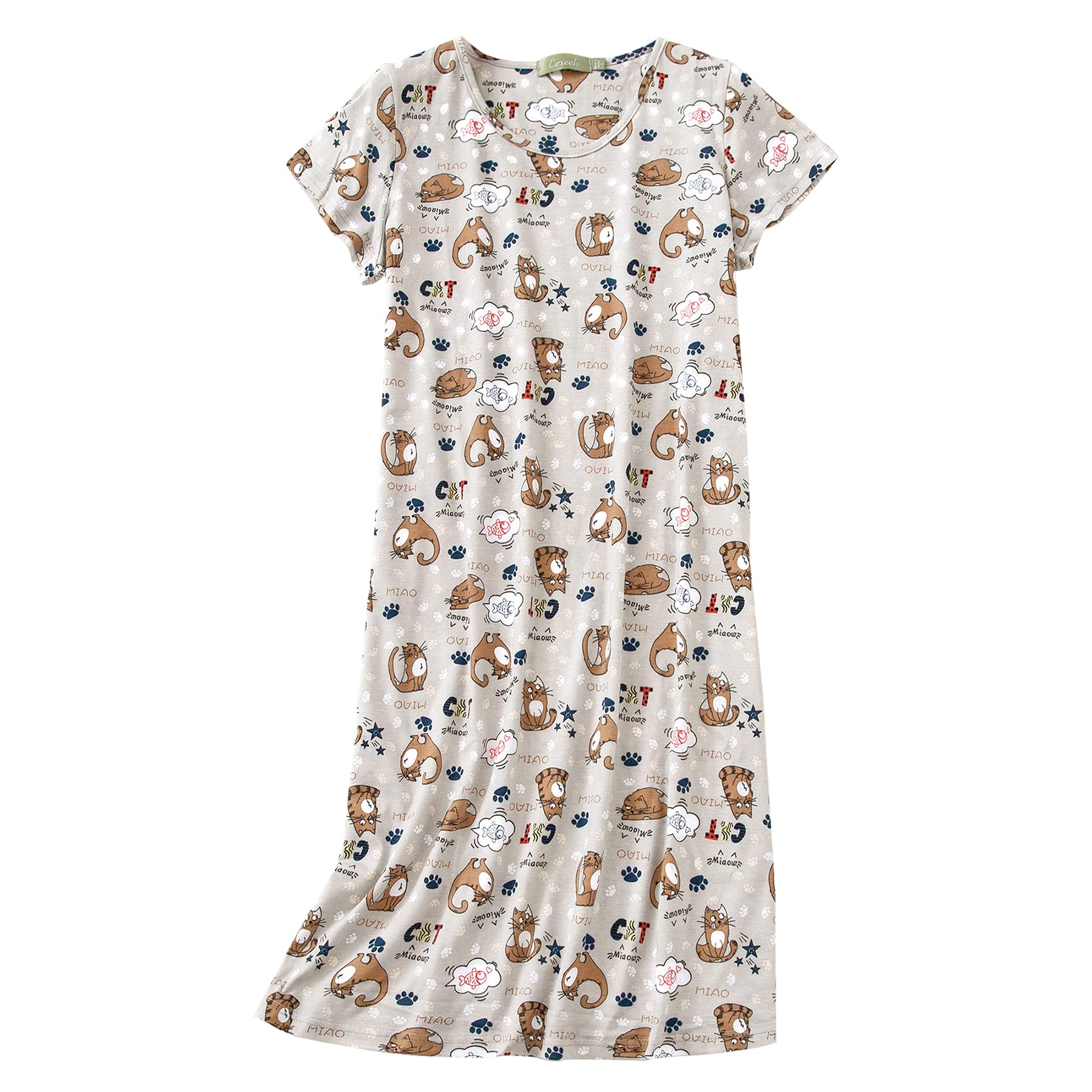 Zando Women's Cotton Nightgowns - Soft & Comfortable Sleepwear for Adults, Long Sleeve Night Gowns for Relaxing at Home or Sleeping