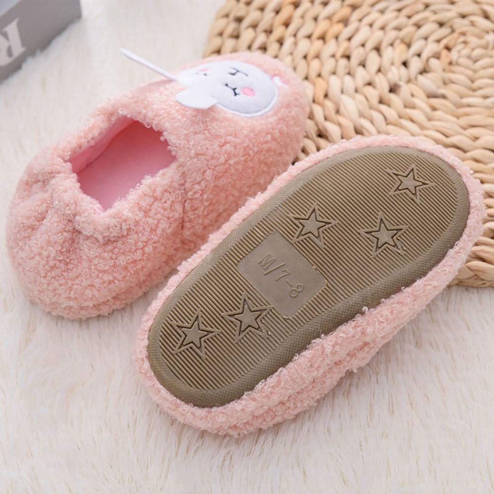 Non-Slip Rubber Sole Baby Girls' House Slippers - Soft & Comfortable Indoor Slippers for Toddlers & Kids - Perfect for Home, Nursery & Playtime