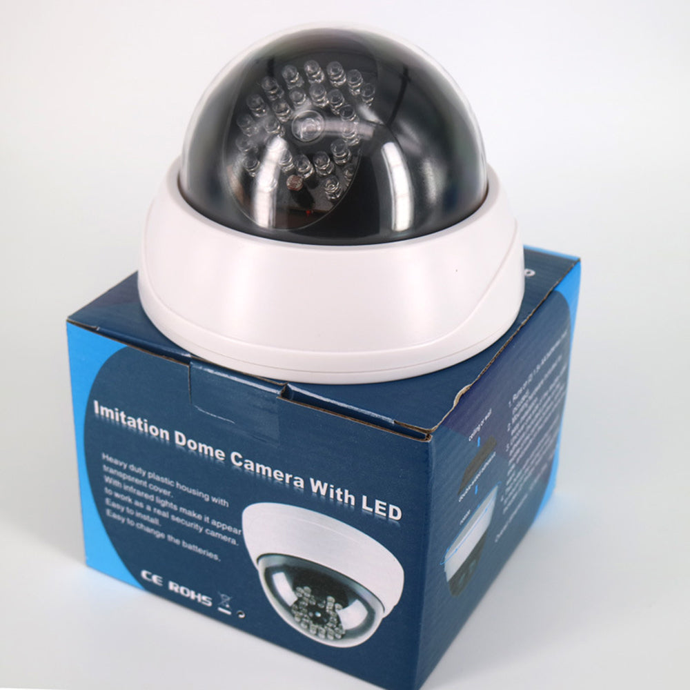 Dummy CCTV Dome Security Camera with 28 Red LED Lights - Fake Surveillance Camera for Home, Office & Business Security