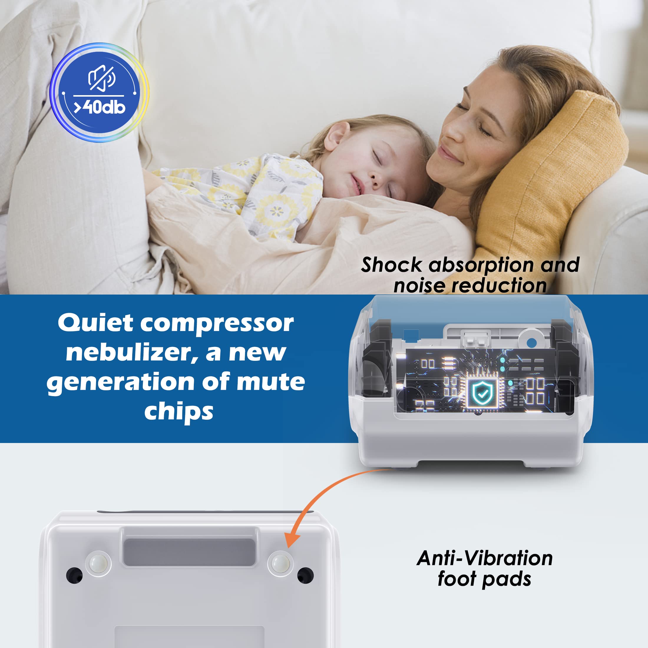 Smart Digital Display Nebulizer Machine for Adults & Kids - Portable Compressor Nebulizer with Timer for Asthma, COPD & Breathing Treatment - Home & Travel Use - Hailie Sensor NF0109
