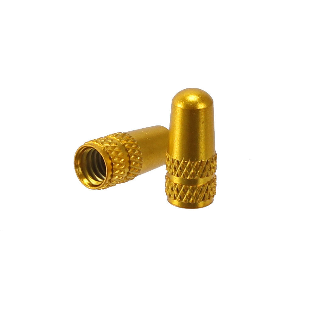 Premium Alloy Presta Valve Caps - Gold (Pair) - Durable & Stylish Bike Accessories for Road & Mountain Bikes