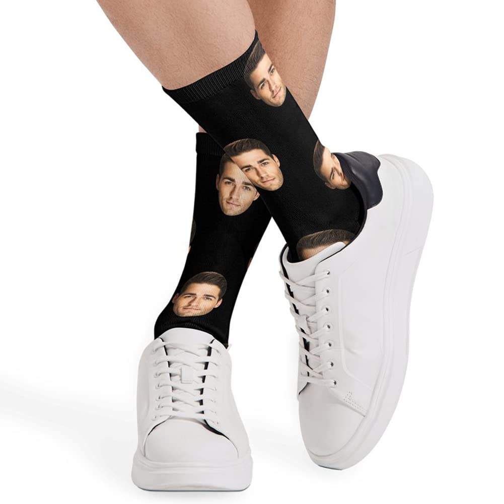 Custom Christmas Novelty Socks with Funny Print - Personalized Photo Socks for Couples, Men & Women | Unisex Crew Socks for Holiday Gifts, Stocking Stuffers & Festive Outfits