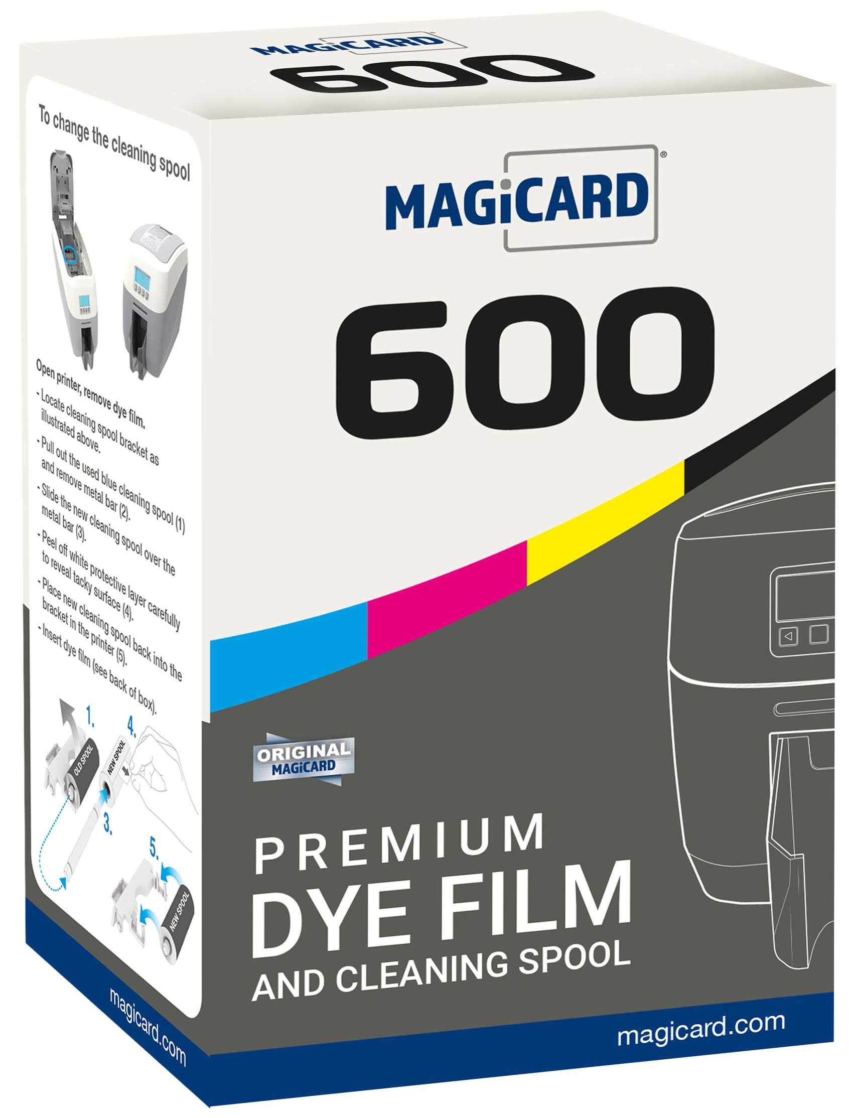 Magicard MB300YMCKO Color Ribbon for Model 600 Printer - 300 Images per Roll - Perfect for ID Card Printing, Security Badges & Access Control Systems