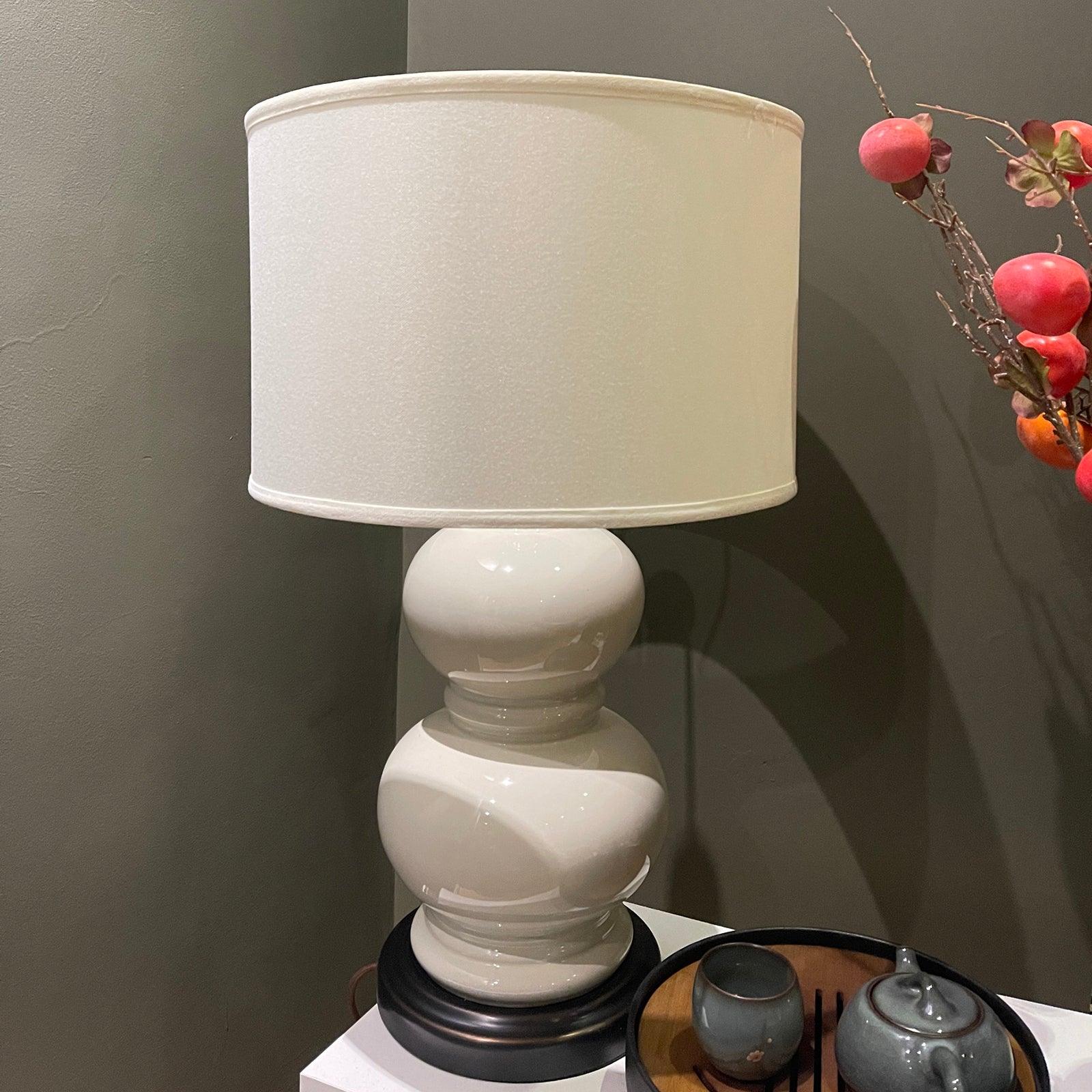 Handmade Ceramic Gourd Table Lamp - Modern Boho Home Decor for Living Room, Bedroom & Office - Warm Ambient Lighting for Cozy Spaces