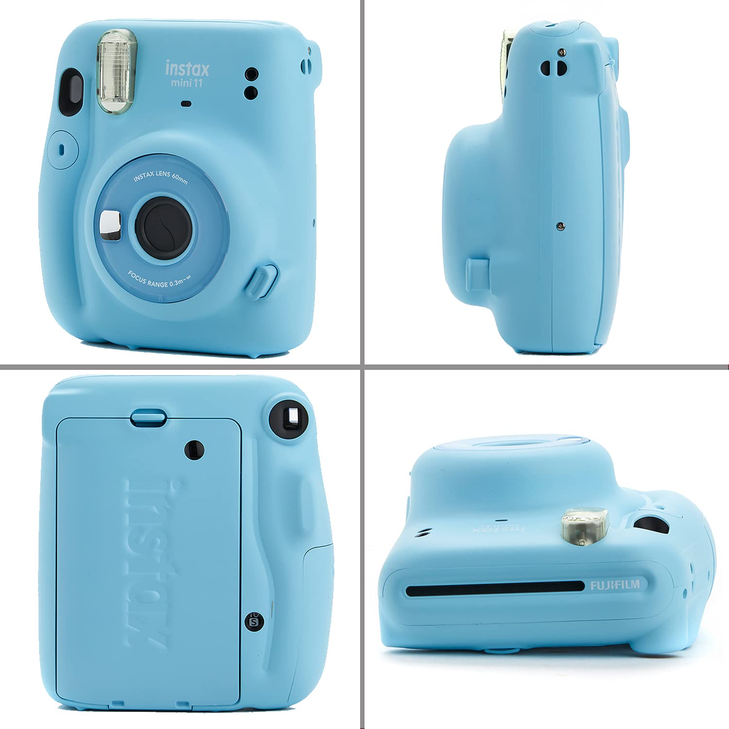 Fujifilm Instax Mini 11 Instant Camera Bundle with Twin Pack Film, Hanging Frames, Plastic Frames, Case & Close-Up Filters - Sky Blue | Perfect for Travel, Parties, Weddings & DIY Photo Gifts