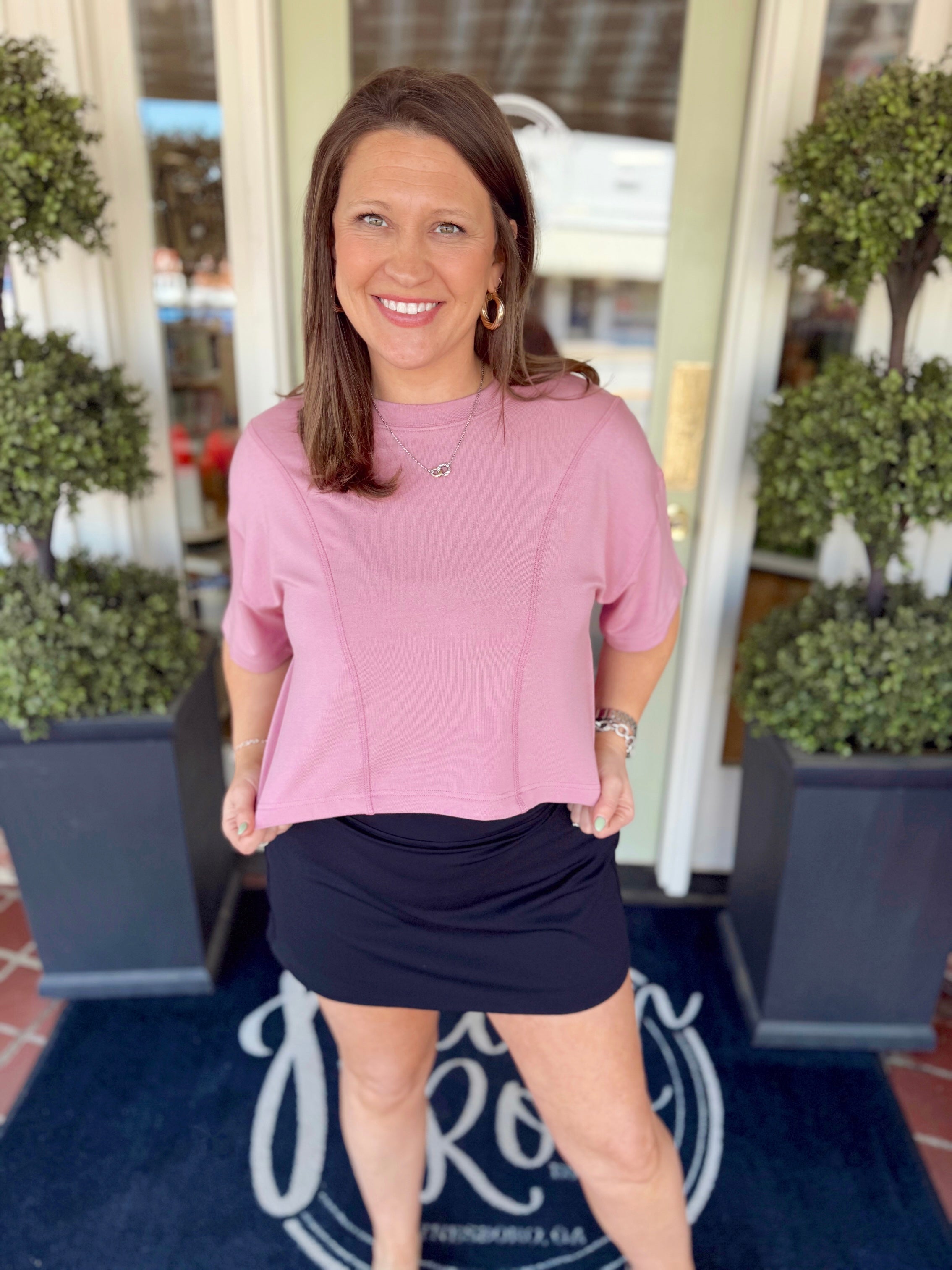 Southern Shirt Co. All Day Cropped Tee - Soft Lilac Cotton Short Sleeve Shirt for Women | Perfect for Casual Wear, Summer Outfits & Layering