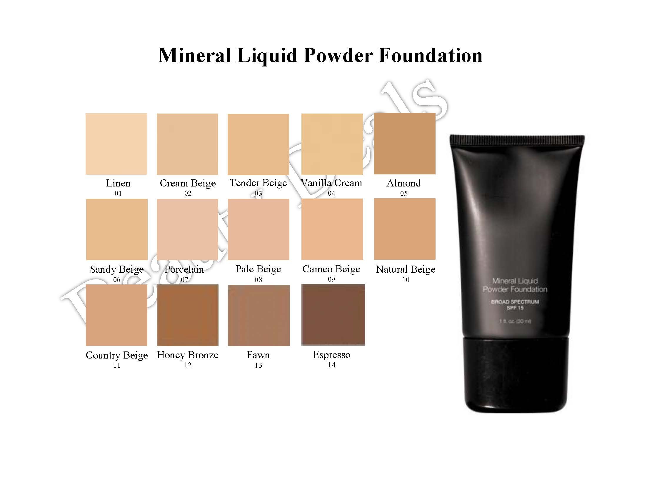 Mineral Liquid Powder Foundation SPF 15 - Linen Shade | Oil-Free, Broad Spectrum Coverage | Perfect for Daily Wear & Natural Makeup Looks