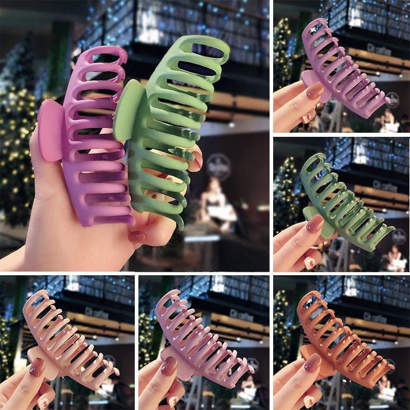 FAVELA Korean Style Hair Claw Clips for Women - Acrylic Butterfly Hair Clips, Non-Slip Hair Pins for Women & Girls (2-Pack) - Perfect for Ponytails, Buns & Everyday Hairstyles