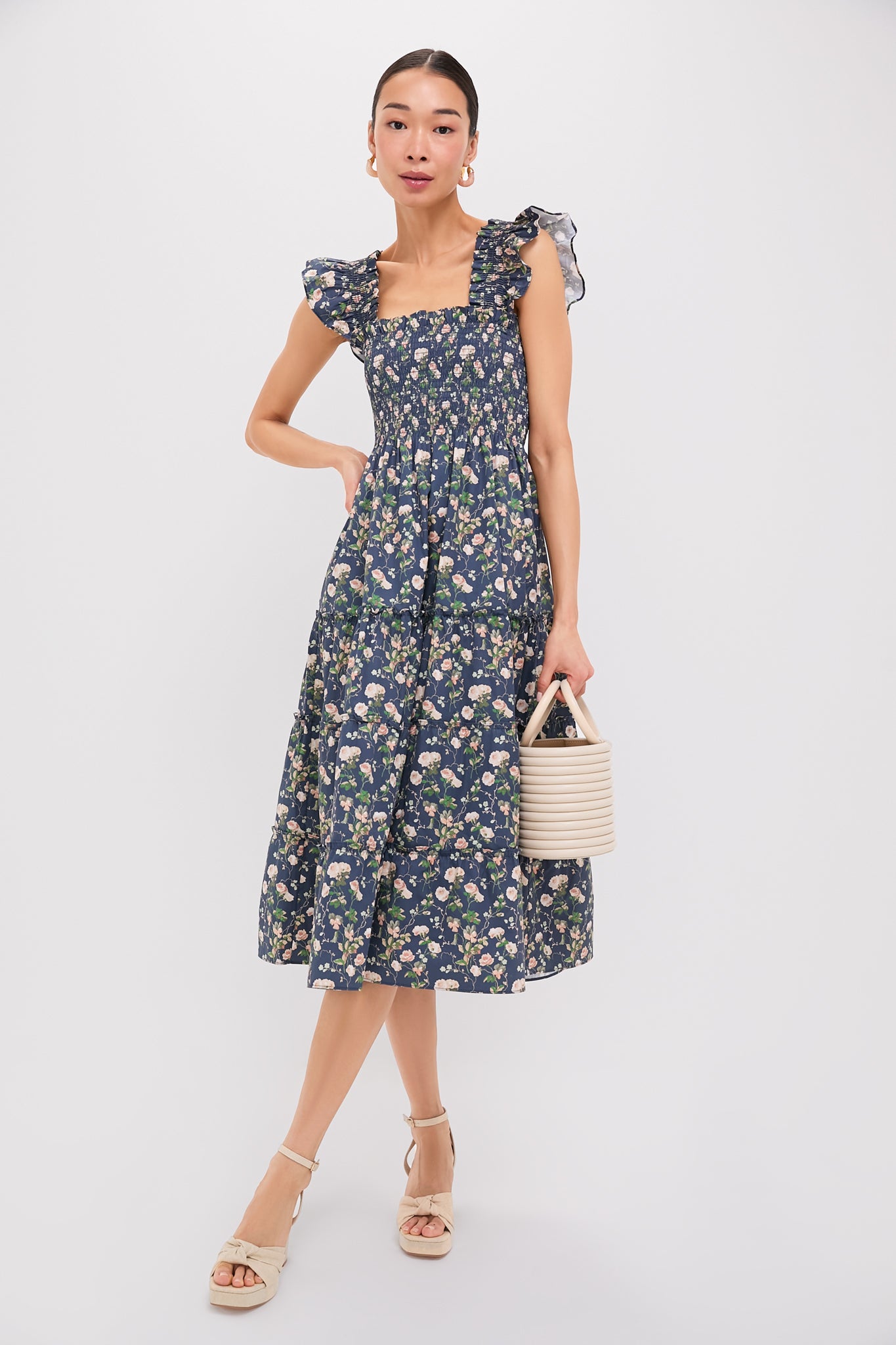 Bluebonnet Navy Ellie Nap Dress - Flowy Midi Dress for Women | Comfortable & Stylish Summer Dress for Casual Wear, Brunch, Beach, and Vacation