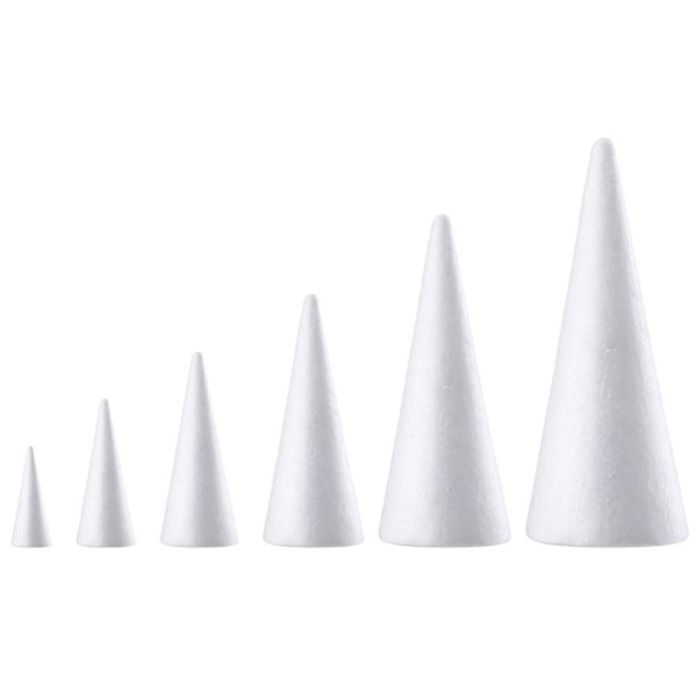 Holibanna 2-Pack White Styrofoam Pine Cone Shapes for DIY Crafts - Christmas Tree Decorations, Floral Arrangements, Wreath Making & Holiday Home Decor