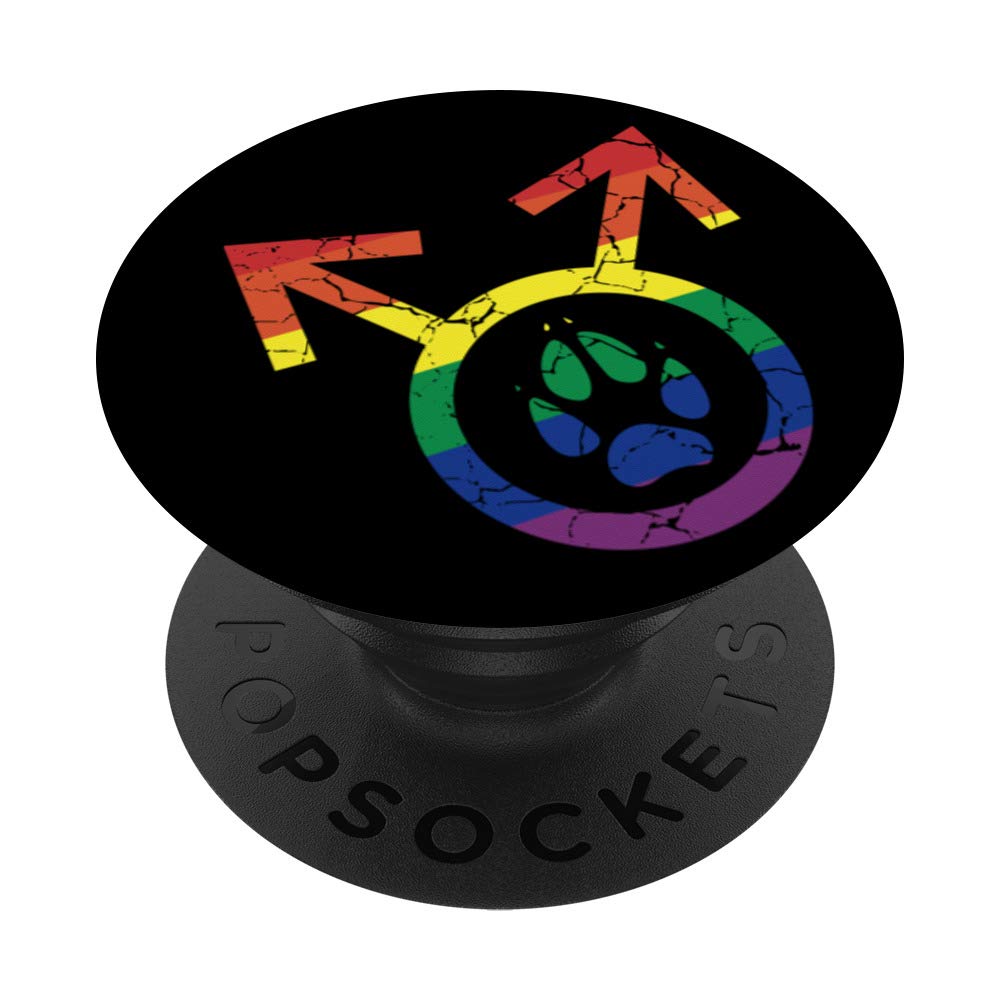 Gay Pride Furry Lover & Swappable PopGrip - LGBTQ+ PopSockets Phone Grip for iPhone, Samsung - Perfect for Pride Parades, Festivals & Everyday Use