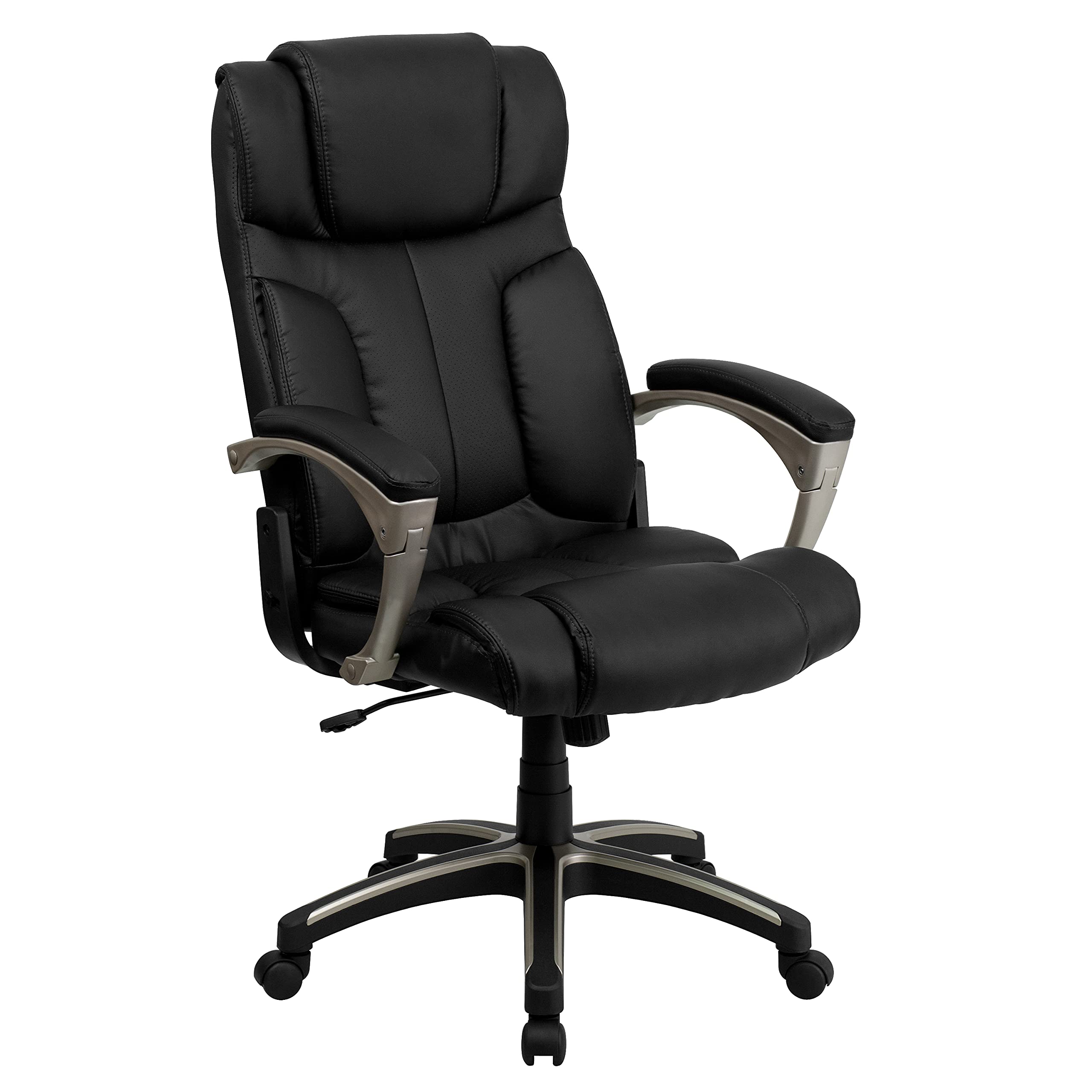 Premium High Back Ergonomic Executive Office Chair - Black LeatherSoft Swivel Chair with Adjustable Arms for Home & Office Workspace Comfort