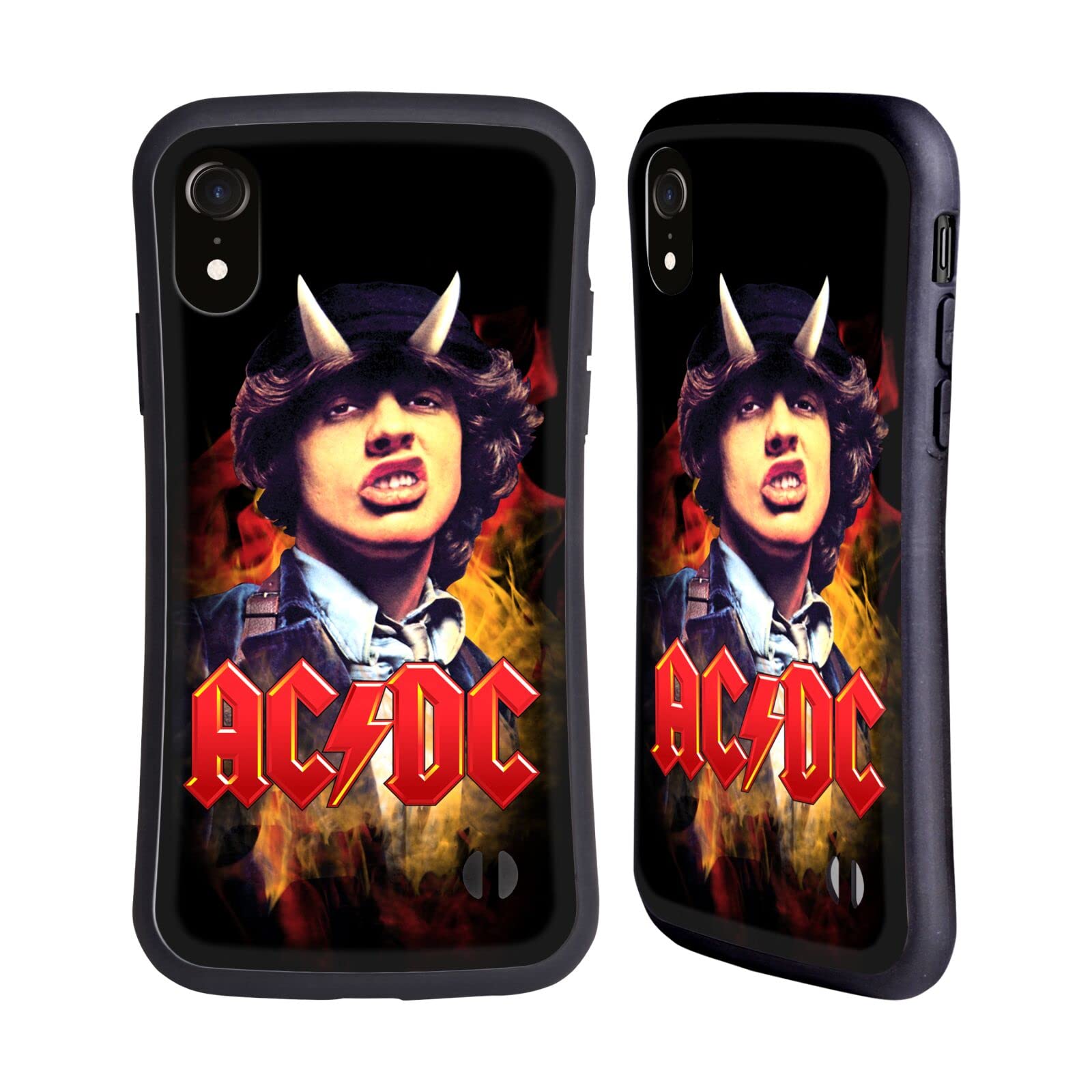Officially Licensed AC/DC Angus Young Solo Hybrid Case for iPhone XR - Rock Music Inspired Protective Phone Cover - Perfect for Concerts, Music Fans & Everyday Use