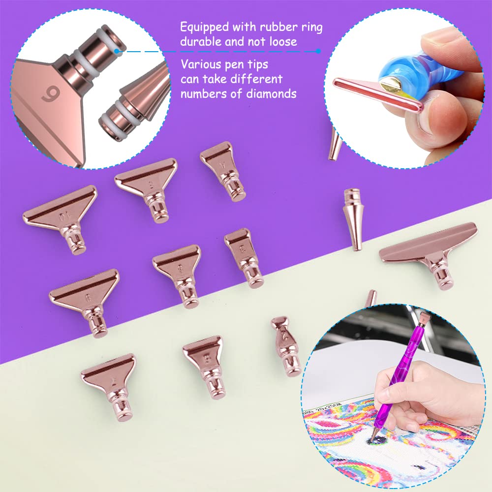 45 Pcs Diamond Art Painting Pen Kit with Stainless Steel & Plastic Tips - 5D Diamond Painting Tools for DIY Crafts, Gifts, Home Decor & Scrapbooking