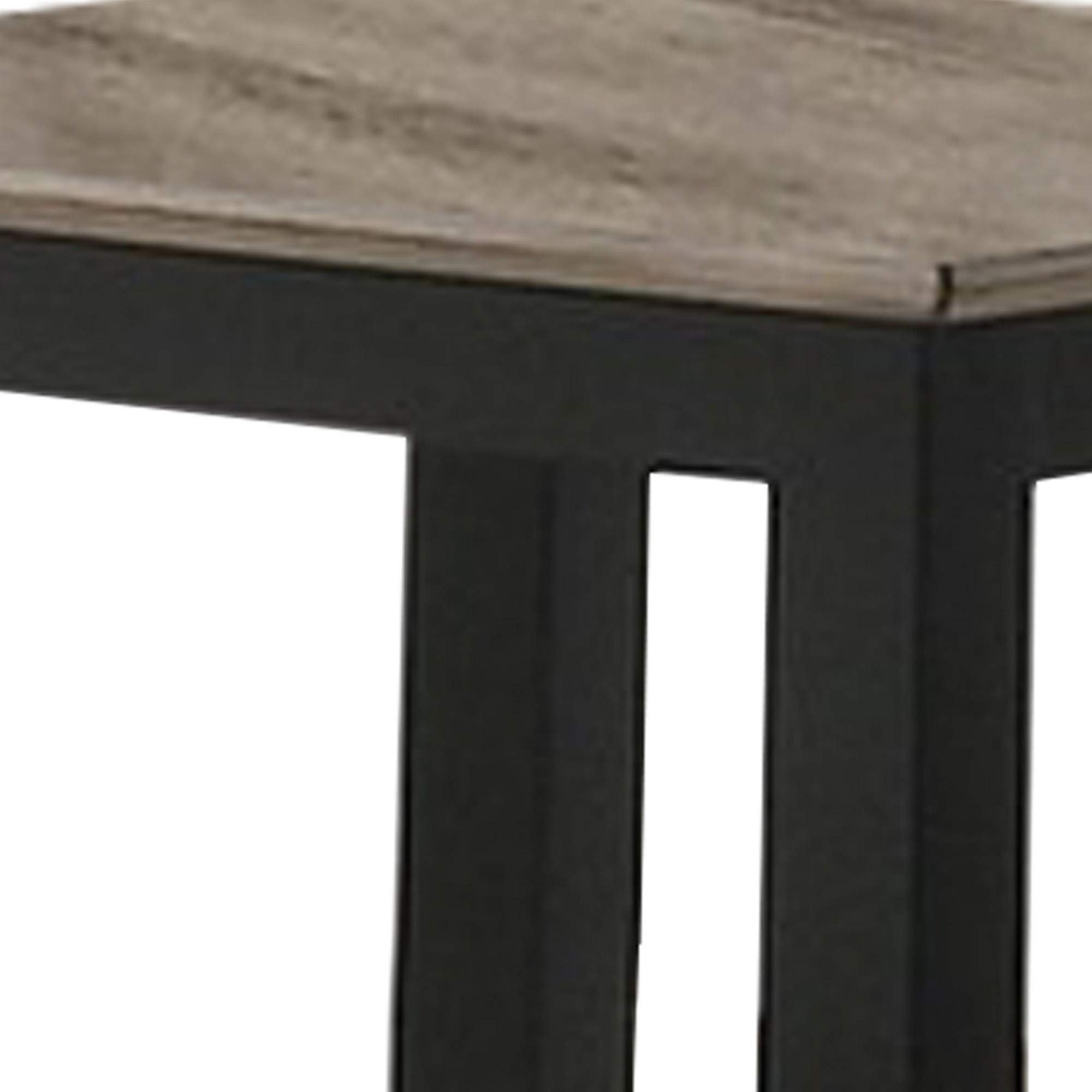 Benjara Wooden End Table with Open Shelf - Black and Gray Nightstand for Living Room, Bedroom, or Office - Modern Side Table with Storage Space