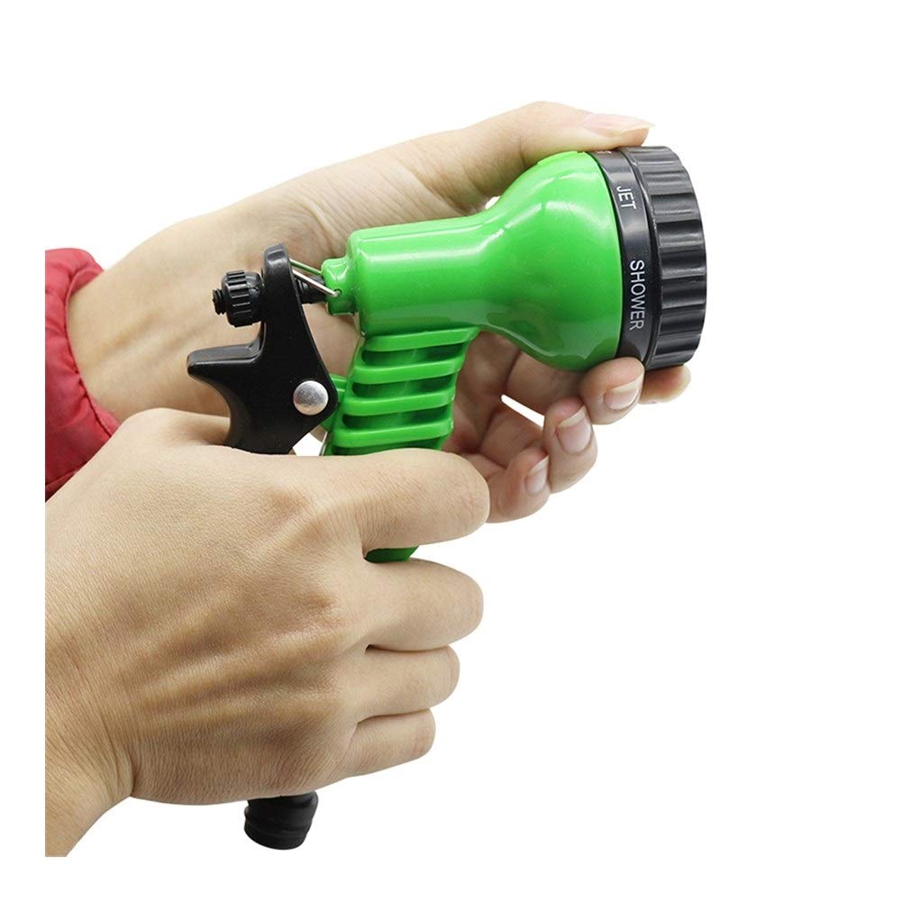 7-Pattern Adjustable High Pressure Garden Hose Nozzle - Car Wash, Lawn & Plant Watering Spray Gun - Portable Green Sprinkler for Outdoor Cleaning, Gardening & Vehicle Care