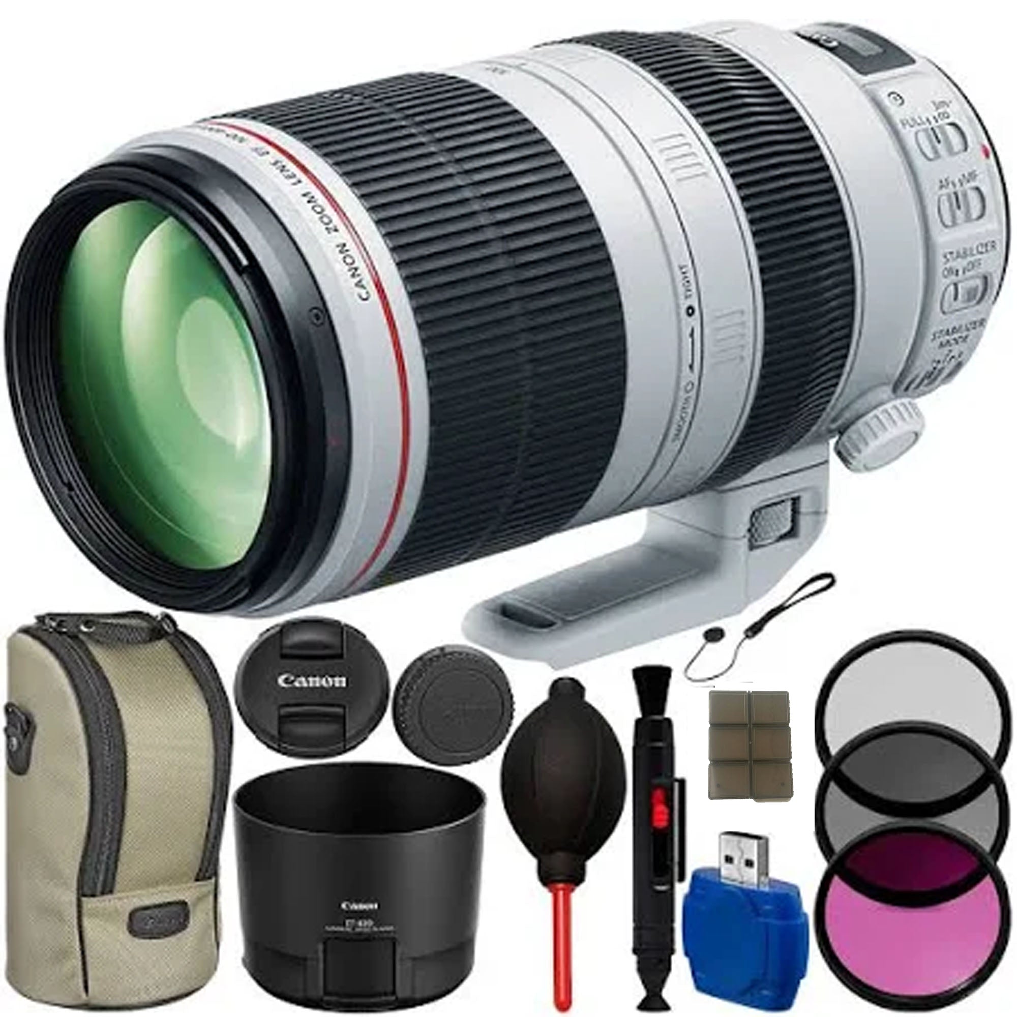 Canon EF 100-400mm f/4.5-5.6L IS II USM Telephoto Zoom Lens with Accessories - Perfect for Wildlife, Sports & Travel Photography