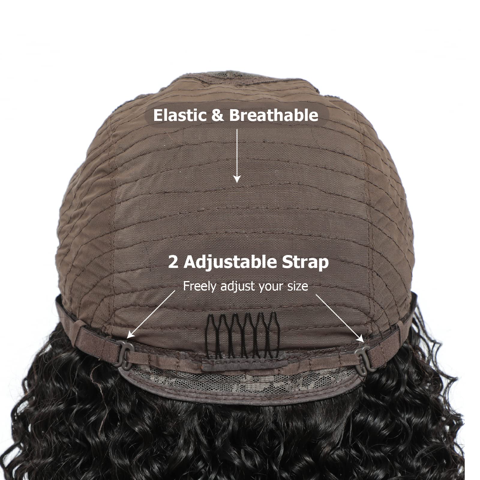 13x4 HD Lace Front Wigs Human Hair - Brazilian Virgin Hair Water Wave Glueless Wig with Baby Hair & Pre-Plucked Hairline - 180% Density Wet & Wavy Curly Wigs for Women (28 Inch, Natural Black) - Perfect for Daily Wear, Parties & Special Occasions