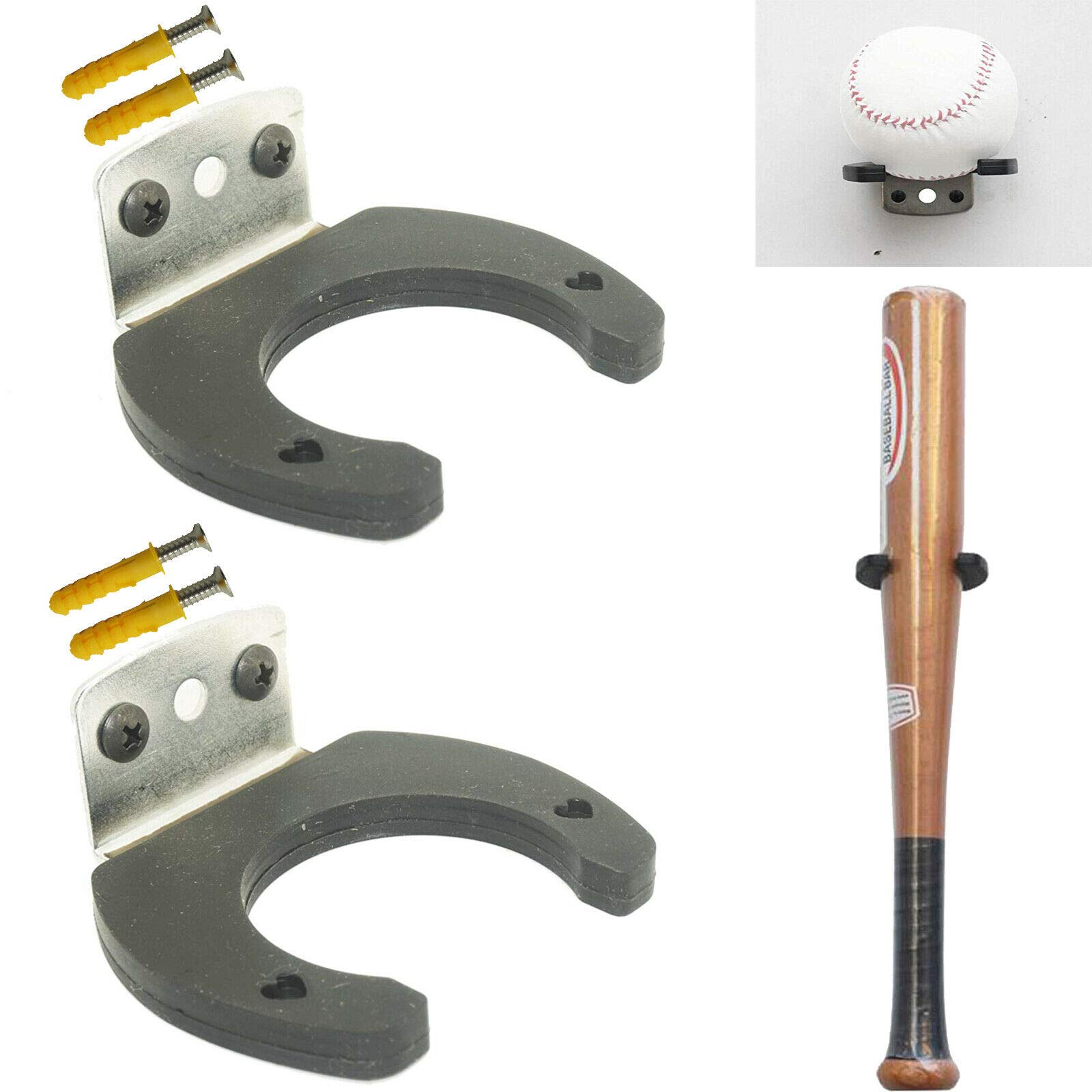 PMSANZAY 2 Pack Heavy Duty Steel Baseball Bat Rack - Wall Mounted & Fence Mounted Bat Holder for Baseball/Softball Storage - Easy Installation with Hardware Included - Perfect for Garage, Dugout, and Home Organization