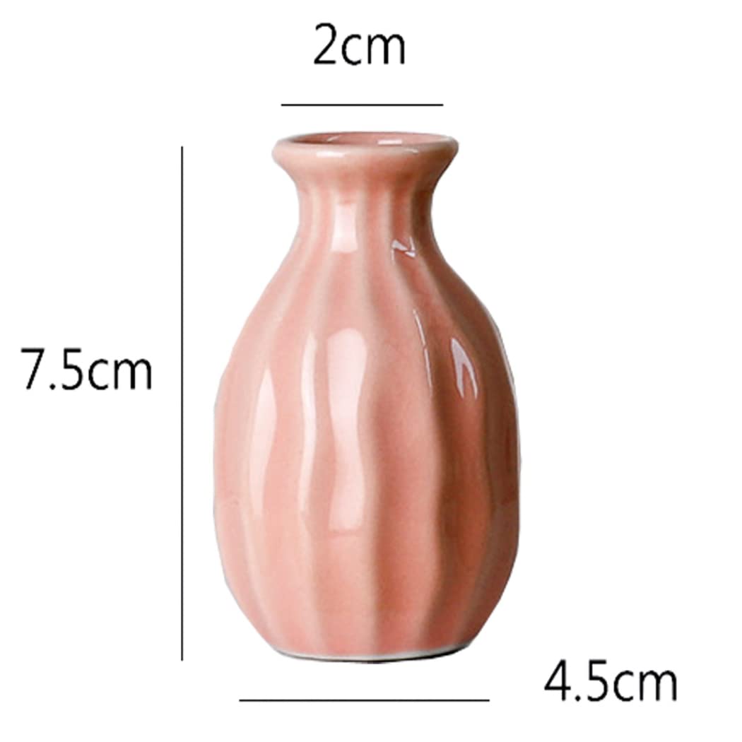 Handmade Mini Ceramic Bud Vases - Small Flower Vases for Home & Office Decor, Desktop Micro Landscape Ornament, Perfect Gift for Housewarming & Wedding - Elegant Art Vase for Table Centerpiece, Shelf Display and Room Aesthetics