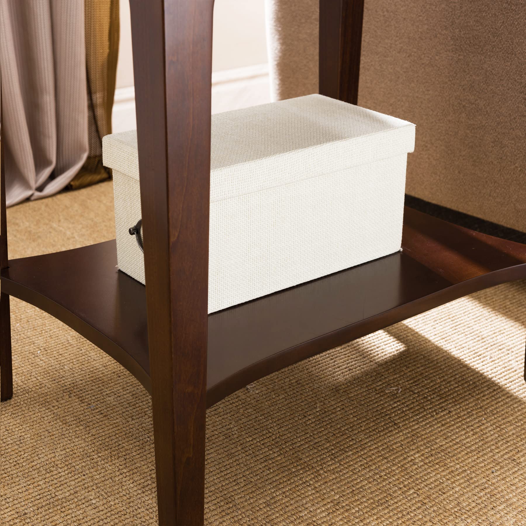 Leick Home 22022 Stratus One Drawer Nightstand with Shelf - Heartwood Cherry Finish Bedside Table for Bedroom, Living Room & Office