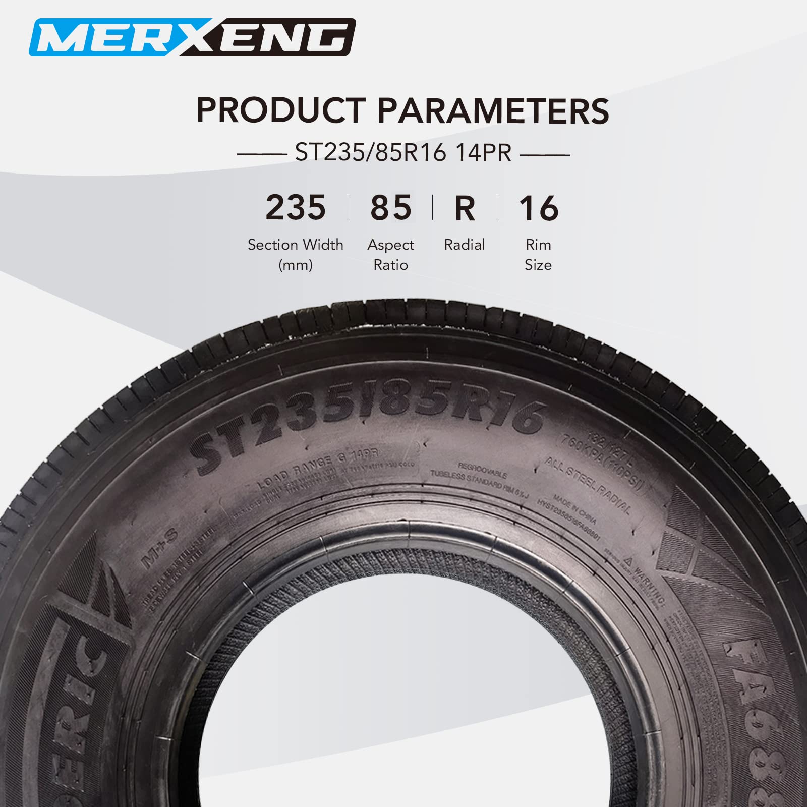 GARVEE 2 Pack ST235/85R16 14PR Heavy Duty Trailer Tires - Load Range G, Class L - for Commercial Trailers, Boat Trailers & RV Campers