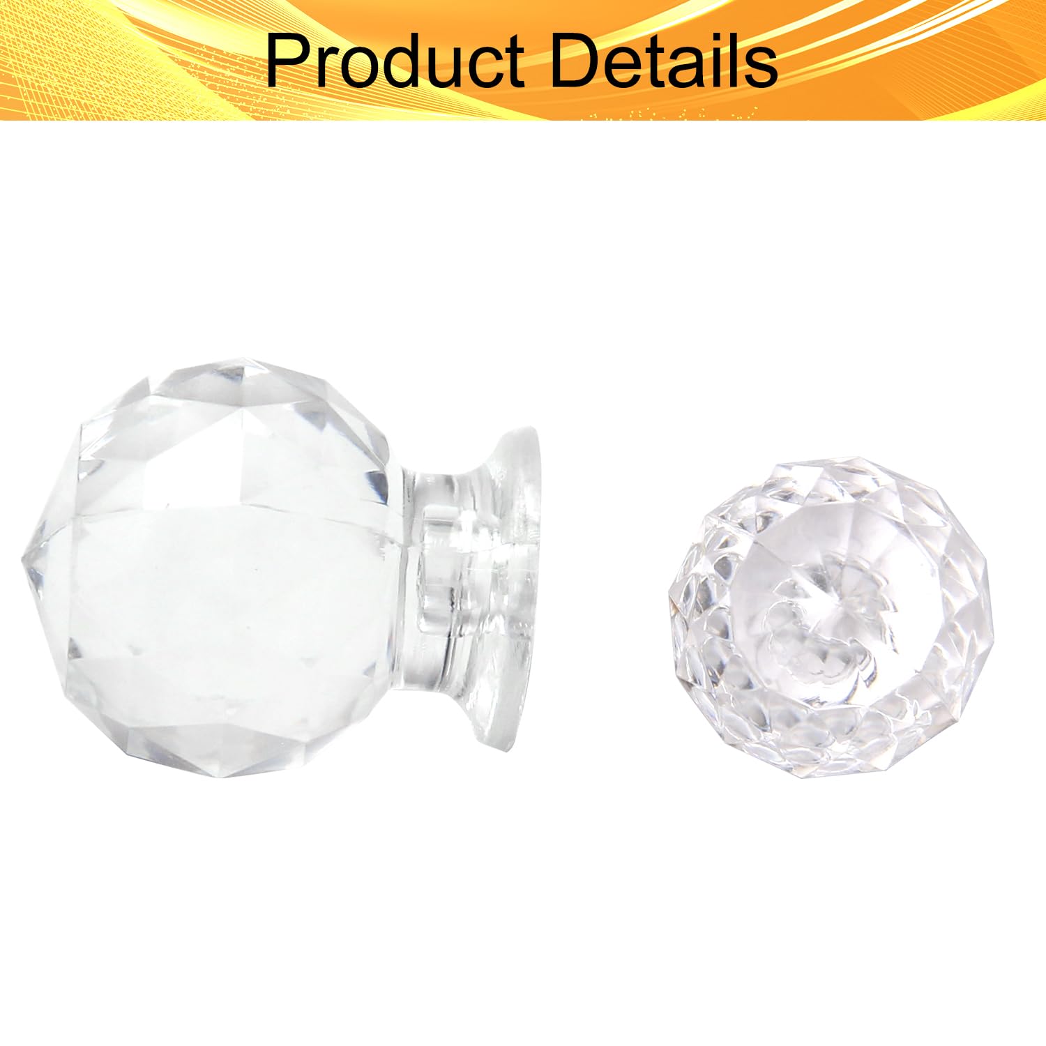 12Pcs Crystal Knobs - Clear Acrylic Diamond Pull Handles for Drawers & Cabinets | Home Decor Upgrade