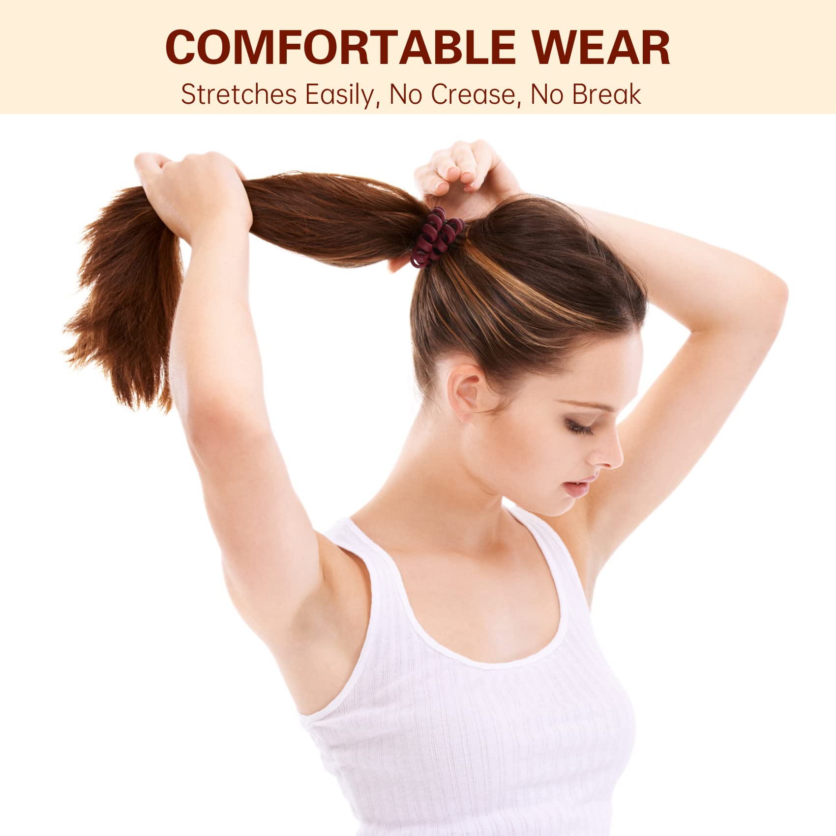 15 Pcs No-Crease Spiral Hair Ties for Women - Matte Phone Cord Hair Accessories for Curly & Thick Hair (2.2 Inches) | Perfect for Workouts, Yoga, Office & Everyday Styling