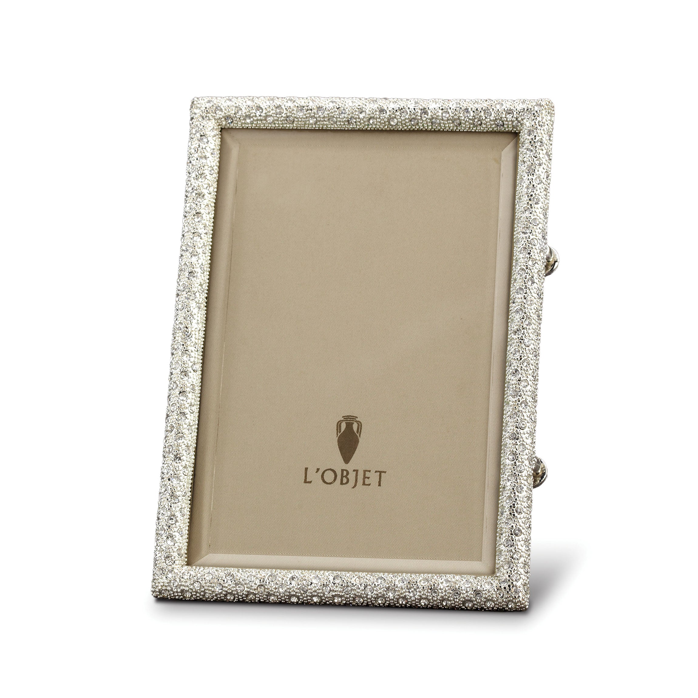 5x7 Platinum Rectangular Pave Picture Frame - Elegant Photo Display for Wedding, Anniversary & Home Decor