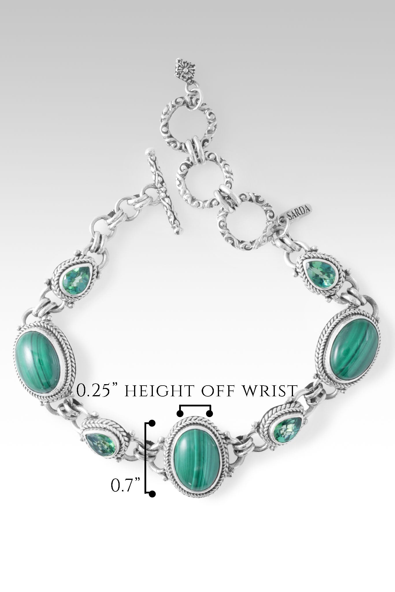 Fullness of Joy Bracelet™ - Malachite & Bali Hai™ Mystic Topaz Gemstone Jewelry for Women | Spiritual Healing, Meditation & Everyday Elegance