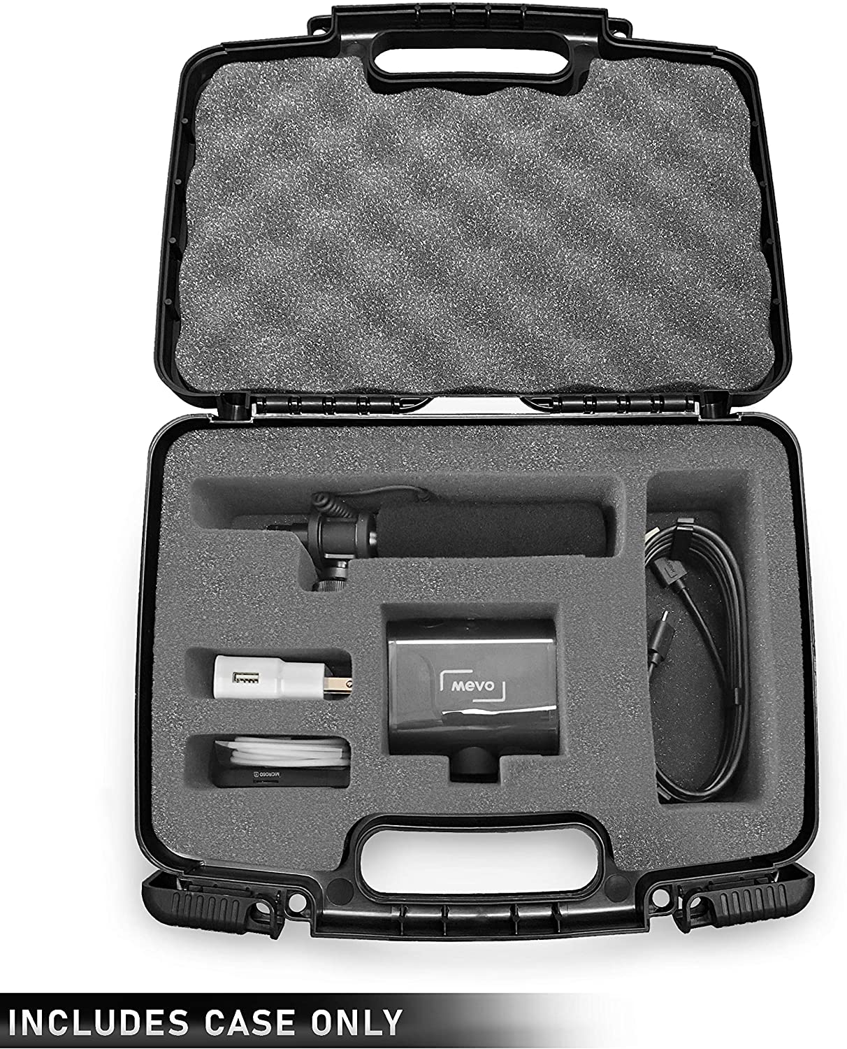 CASEMATIX Hard Shell Camera Case for Mevo Start Live Streaming Camera - Shockproof Protective Case with Custom Foam for Shotgun Mic & Accessories - Perfect for Travel, Events & Professional Streaming