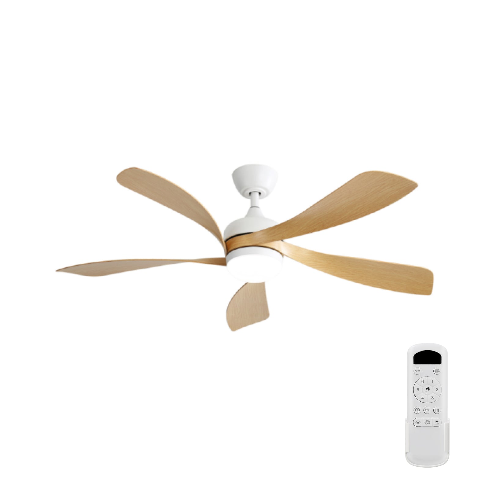 52 Inch Modern Ceiling Fan with 3-Color Dimmable LED Light, 5 ABS Blades, Remote Control, Reversible DC Motor - Perfect for Living Room, Bedroom, and Office Spaces