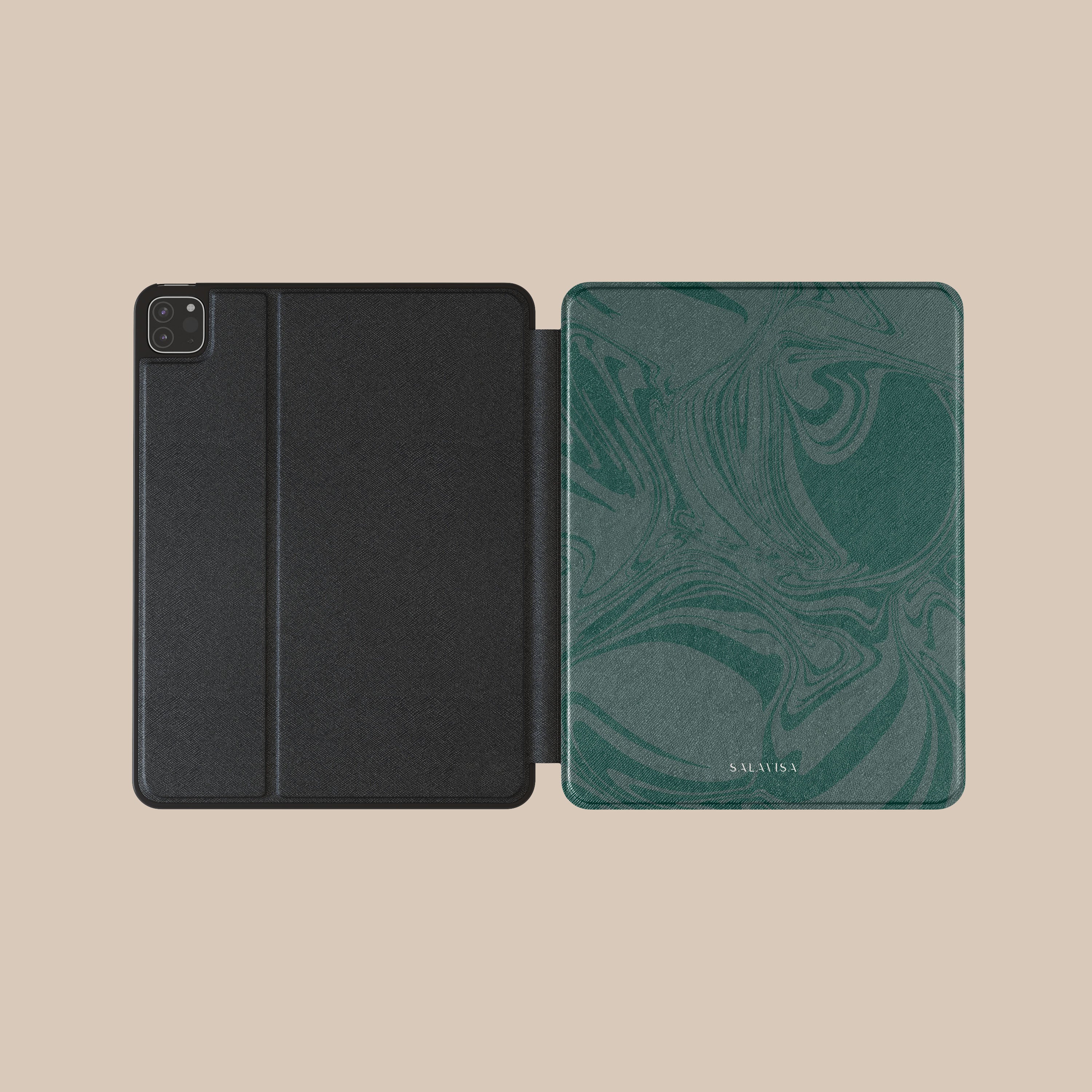 Premium Dark Green Swirl iPad Case - Durable Protective Cover for iPad Air/Pro/Mini - Perfect for Work, School & Travel Accessories