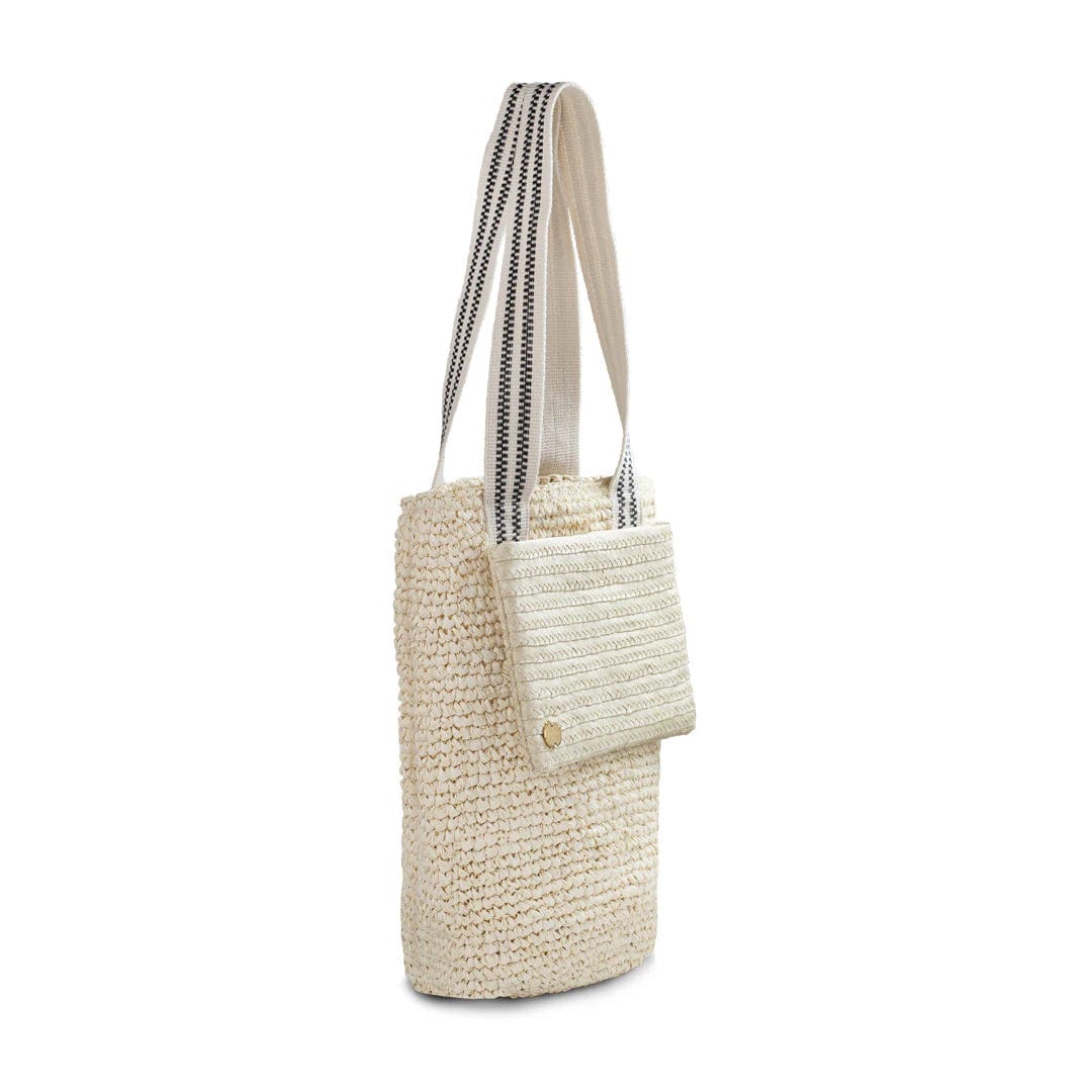 Cemagi Handwoven Raffia Tote Bag - Black & Cream Natural Fiber Beach Bag for Women | Perfect for Summer Vacation, Shopping & Travel Accessories